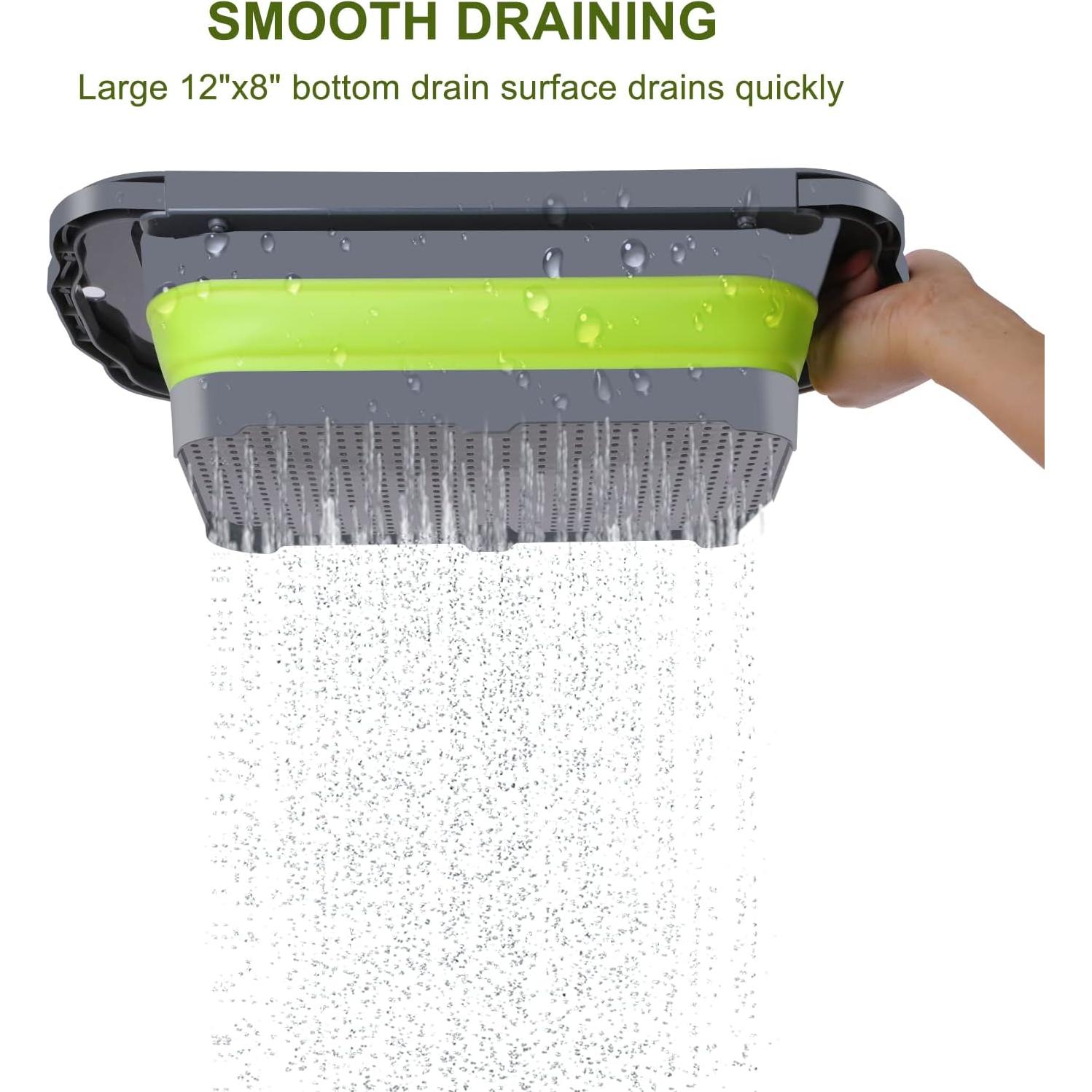 Colador Plegable QiMH Verde 9 Cuartos Silicona Libre BPA