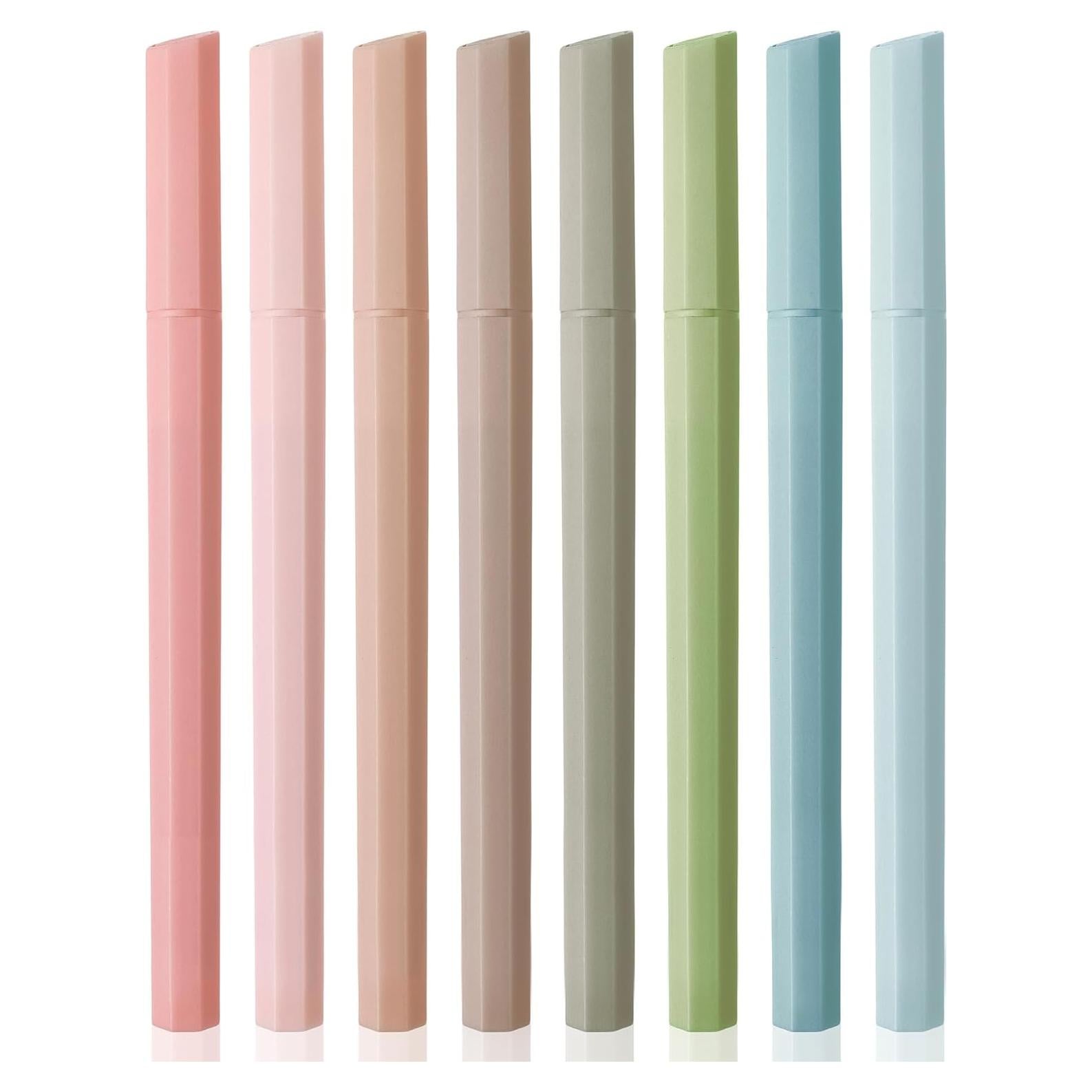 Marcadores Estéticos Mr. Pen - Paquete de 8, Punta Cincel, Colores Brillantes