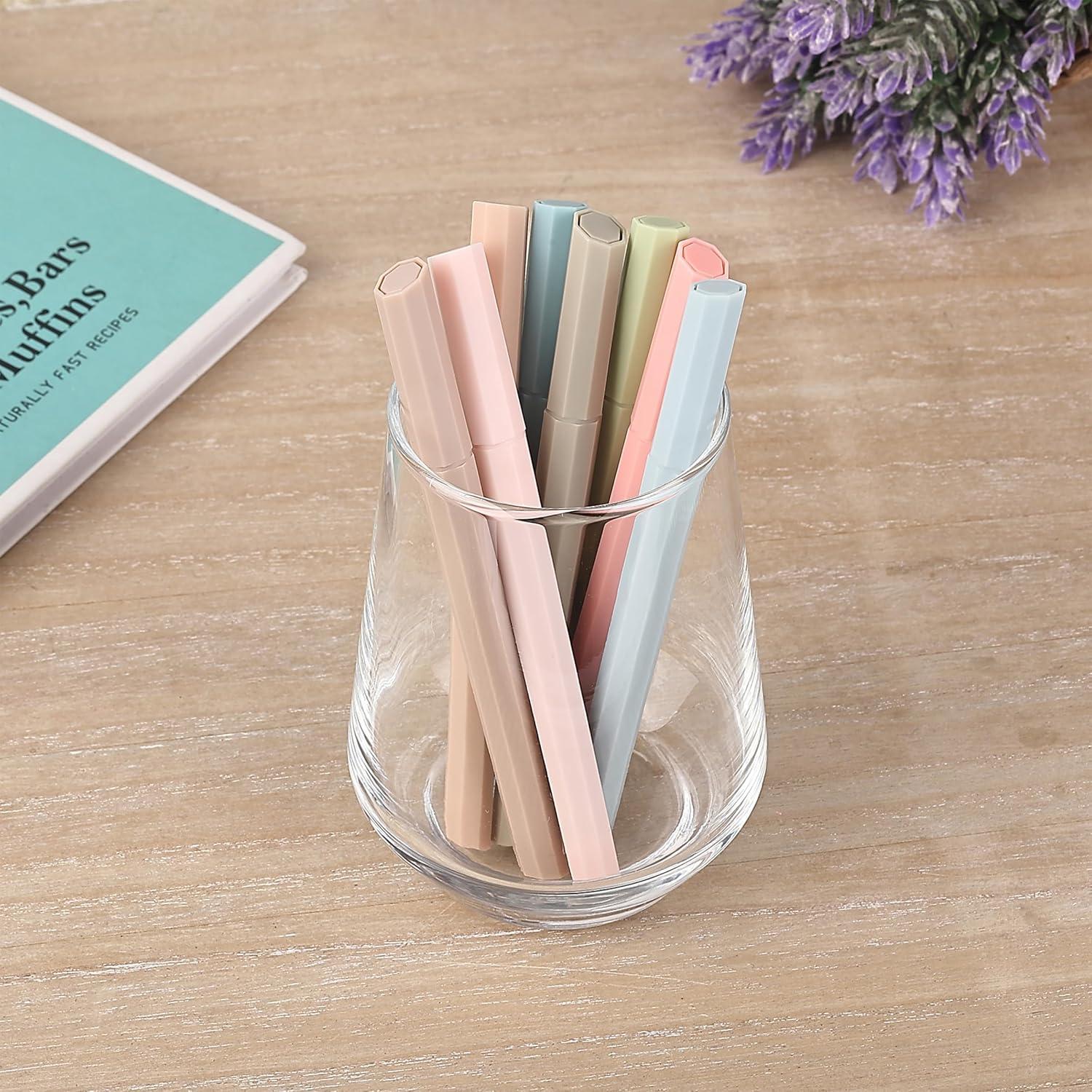 Marcadores Estéticos Mr. Pen - Paquete de 8, Punta Cincel, Colores Brillantes