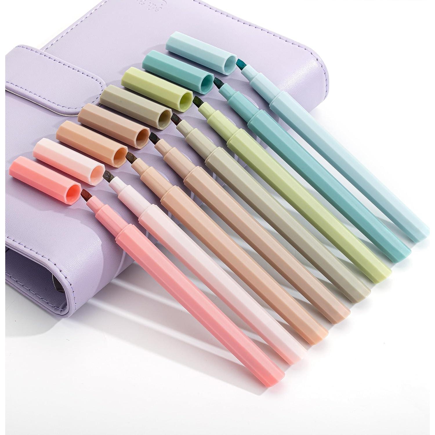 Marcadores Estéticos Mr. Pen - Paquete de 8, Punta Cincel, Colores Brillantes