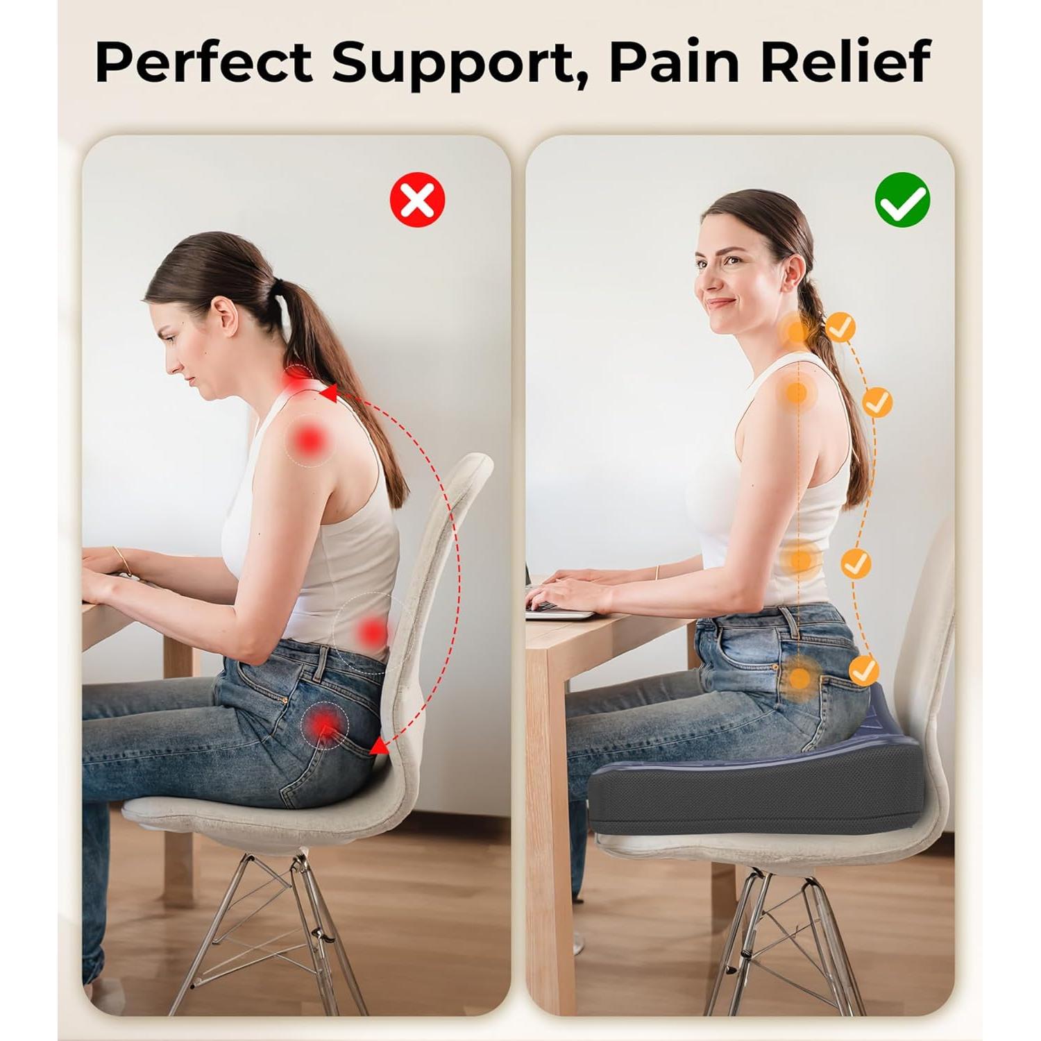 Cojín de Asiento Grande Airllantry SDH-1108 Gel y Espuma 50x45cm