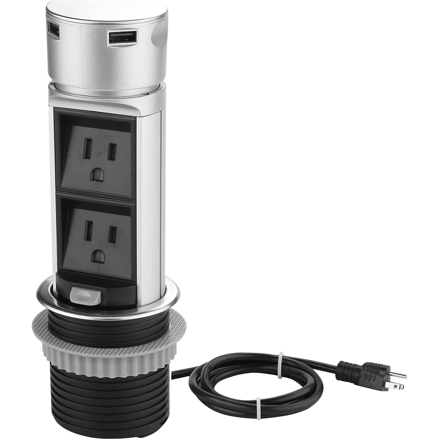 Estación de Enchufe Emergente Link2Home 2x15A + 2 USB 2.4A