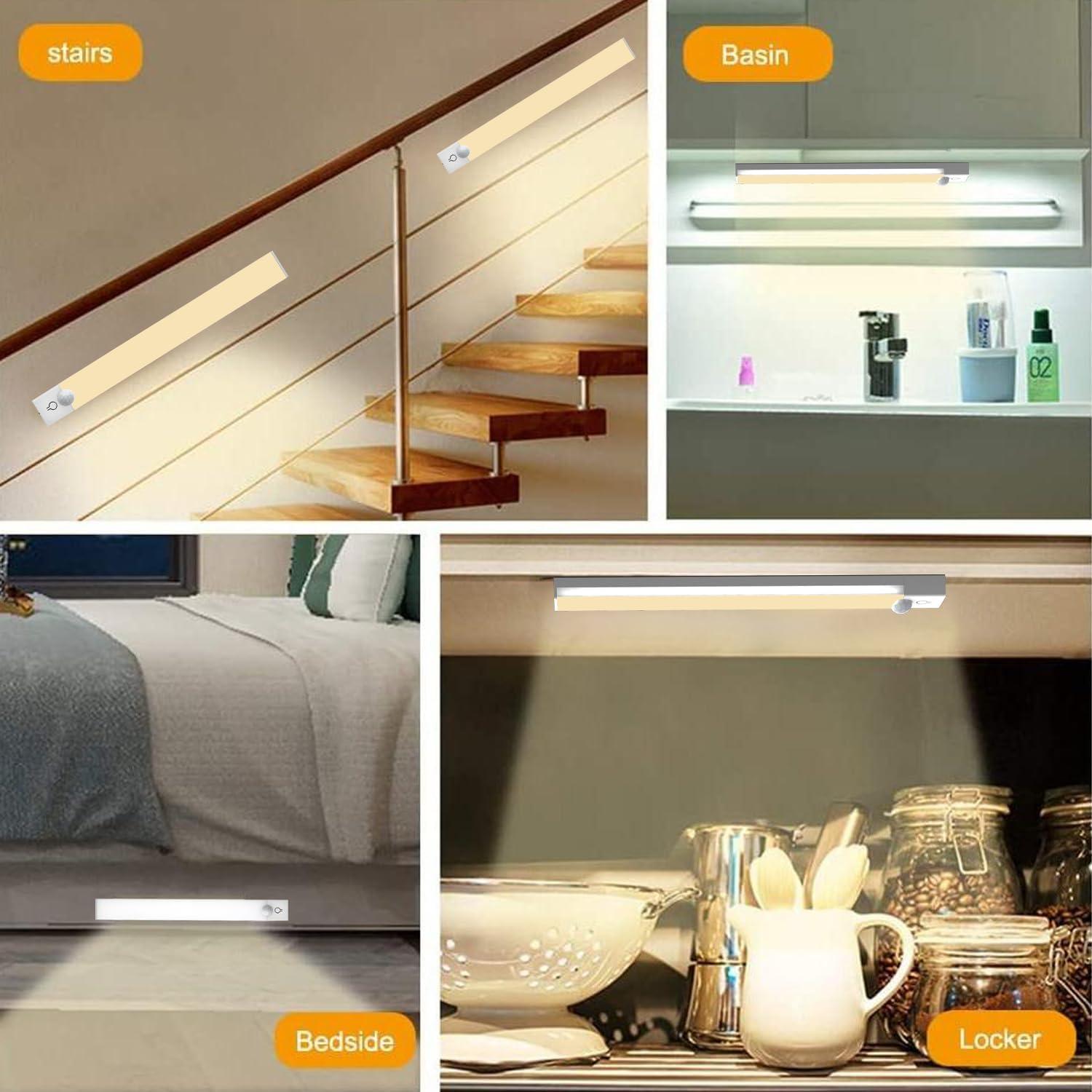 Iluminación Bajo Gabinete Rihvy 20cm Recargable 3 Colores