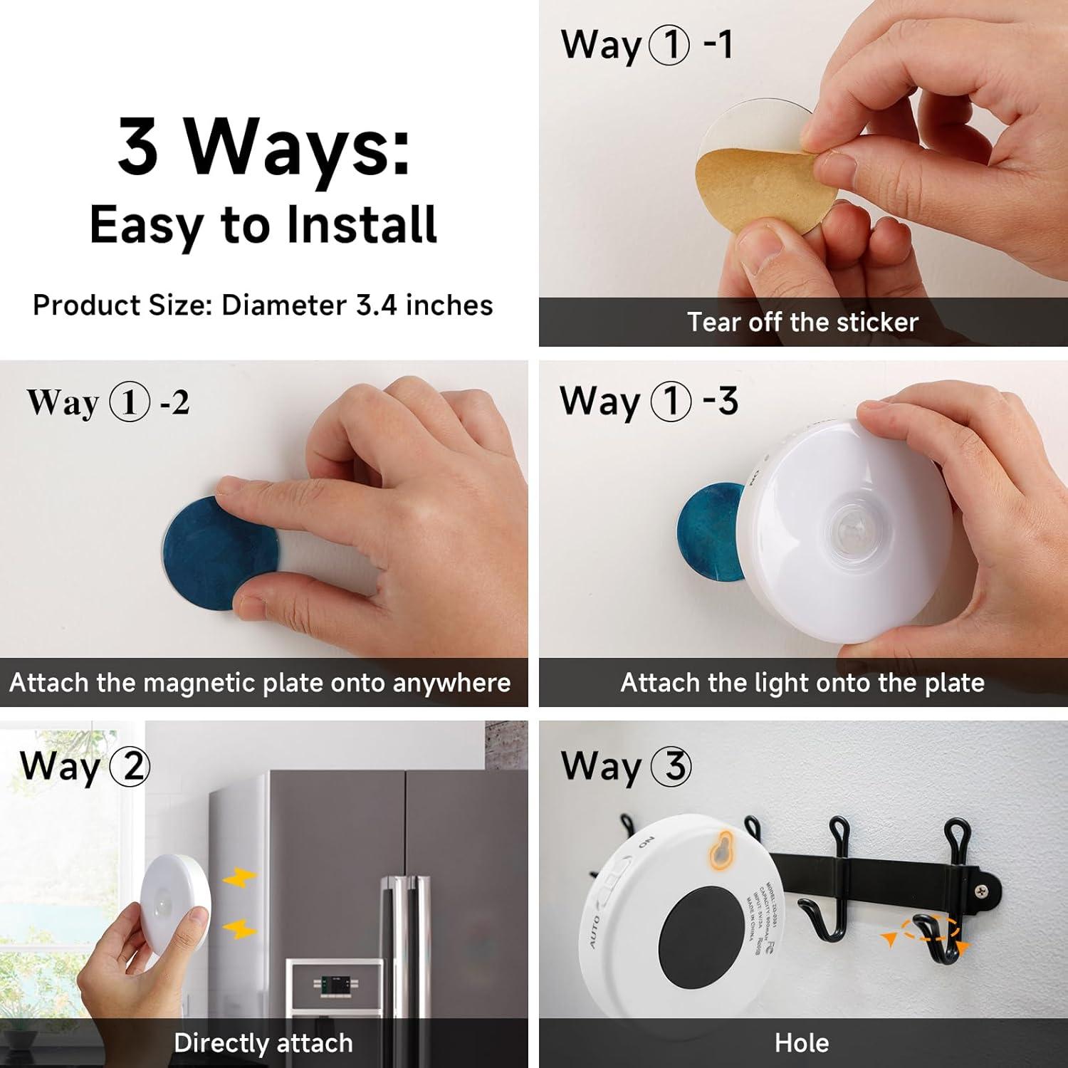 Luz LED de Sensor de Movimiento ChiChi 2Pack Cálido 3000K