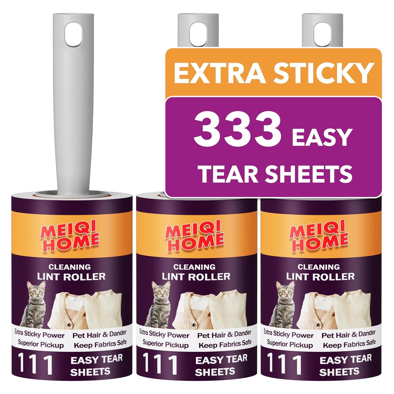 Rodillos para Pelusa MEIQIHOME 3 Mangos 333 Hojas Ecológicos