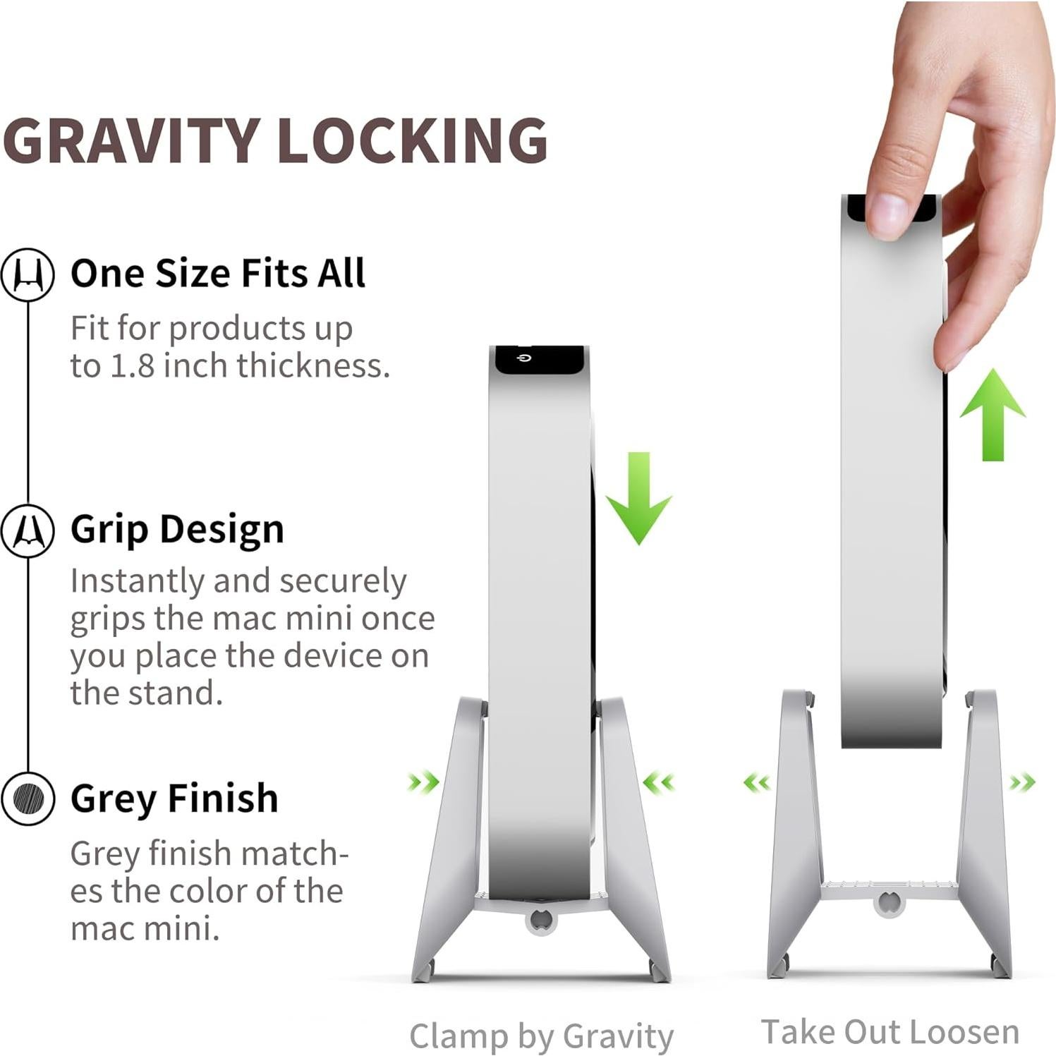 Soporte Vertical ABS para Mac Mini 2010-2024 - Gris
