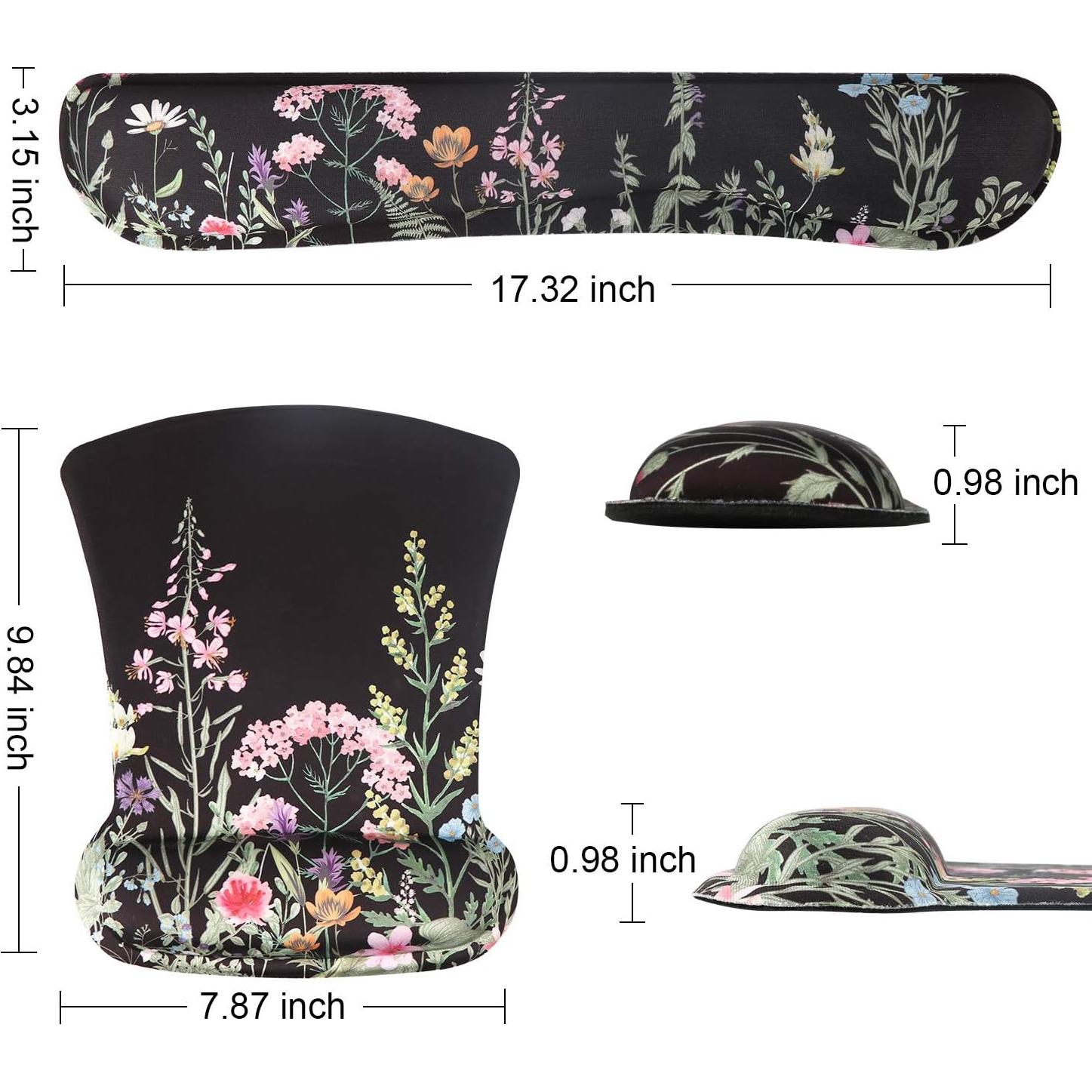 Conjunto Reposamuñecas Ergonómico iCasso Weeds - Espuma de Memoria