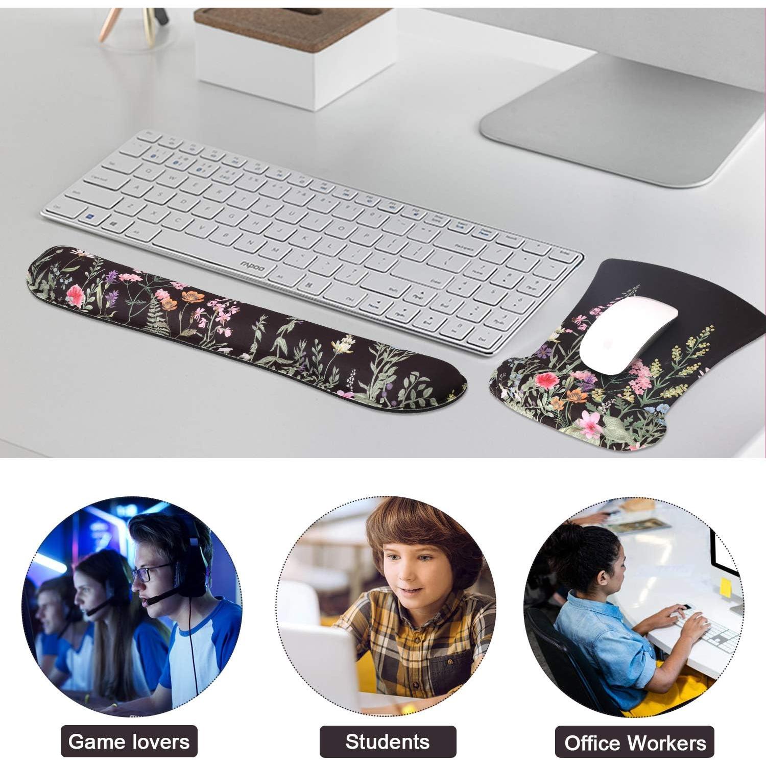 Conjunto Reposamuñecas Ergonómico iCasso Weeds - Espuma de Memoria