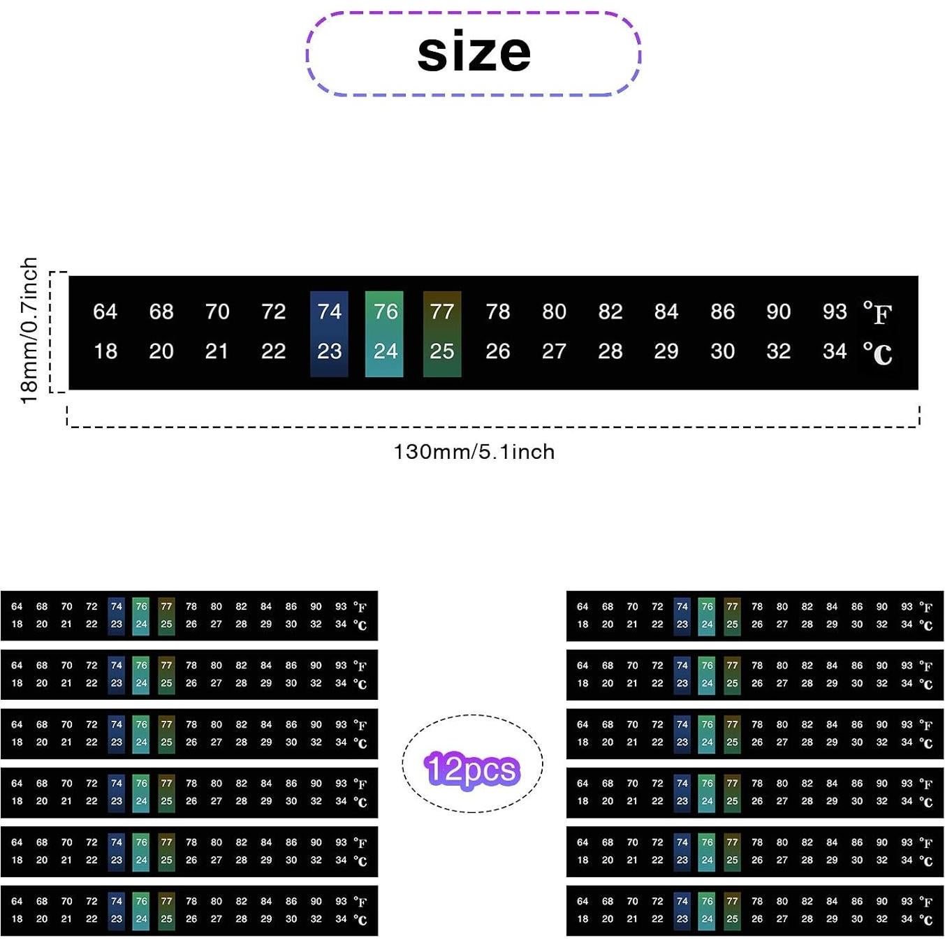 Termómetros Adhesivos Zonon 12 Pcs para Fermentación 18-34°C