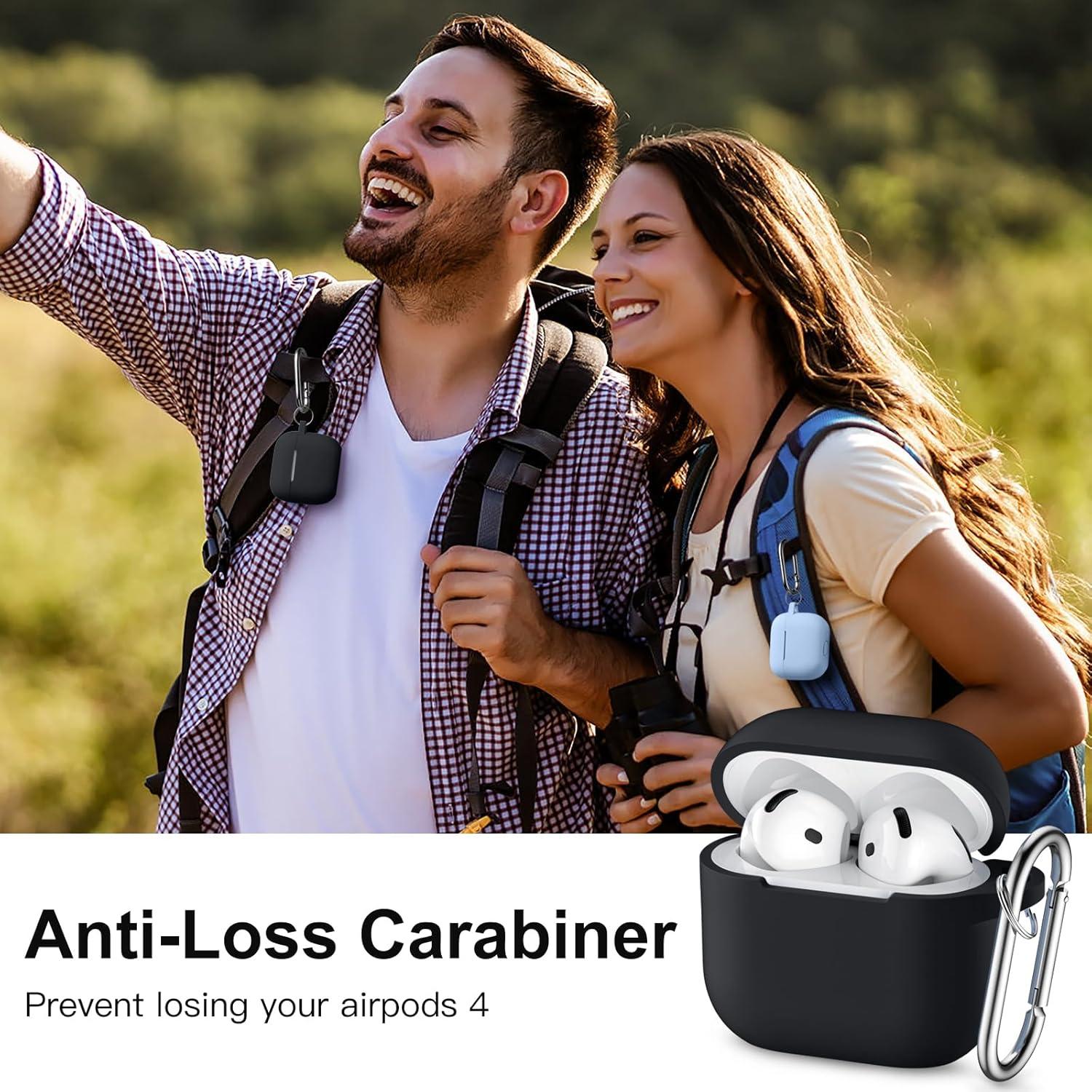 Funda de Silicona DaQin para AirPods 4 - Protección Completa Negra