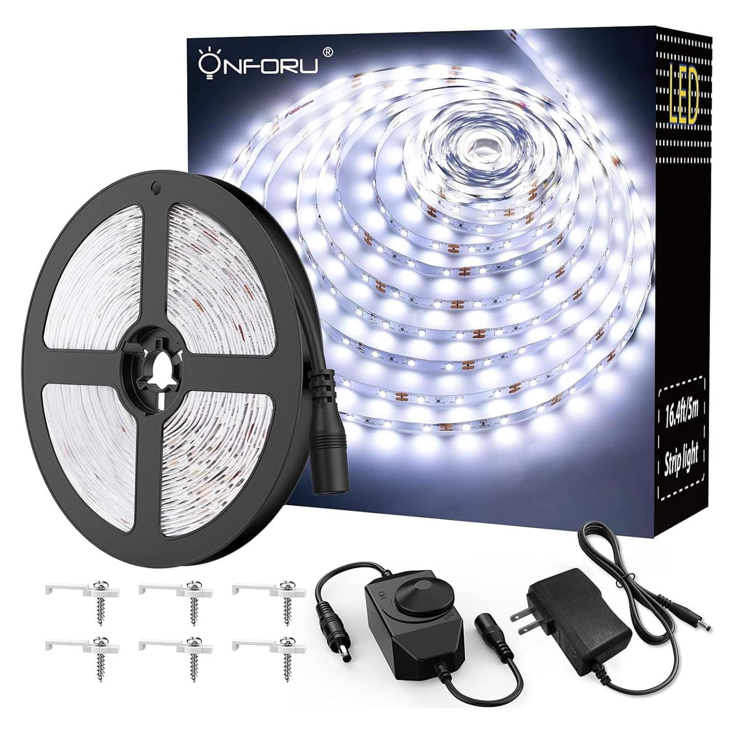 Tira de Luz LED Onforu 5M Regulable 6000K Blanca Diurna