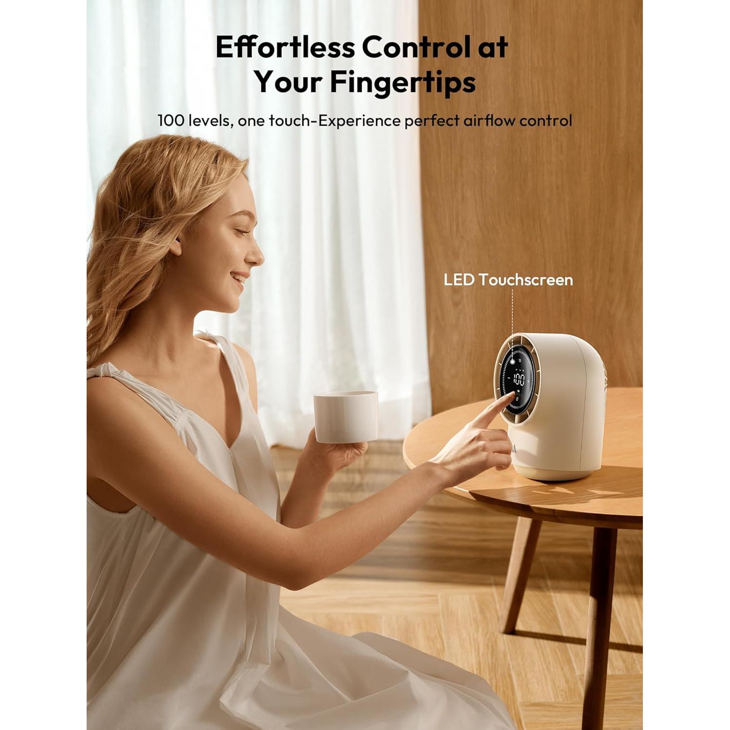 Ventilador de Mesa Aecooly TB01 Silencioso 100 Velocidades 8000mAh