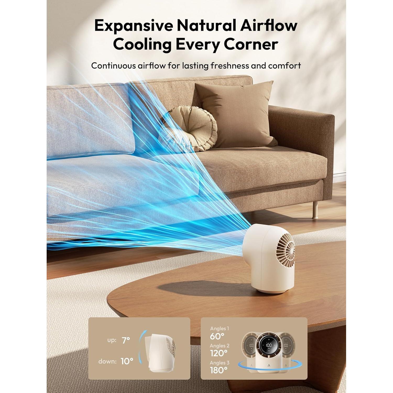 Ventilador de Mesa Aecooly TB01 Silencioso 100 Velocidades 8000mAh