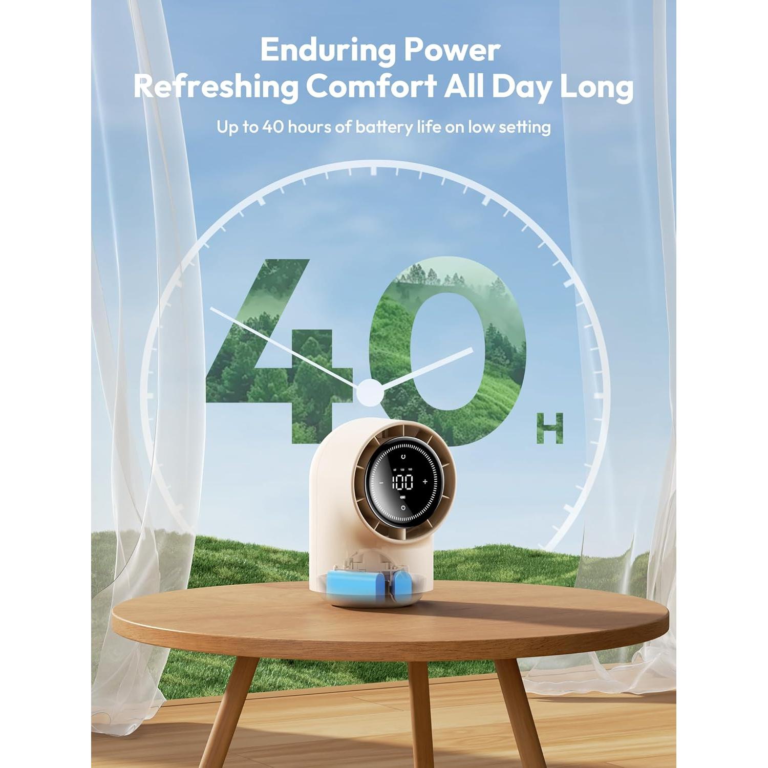 Ventilador de Mesa Aecooly TB01 Silencioso 100 Velocidades 8000mAh