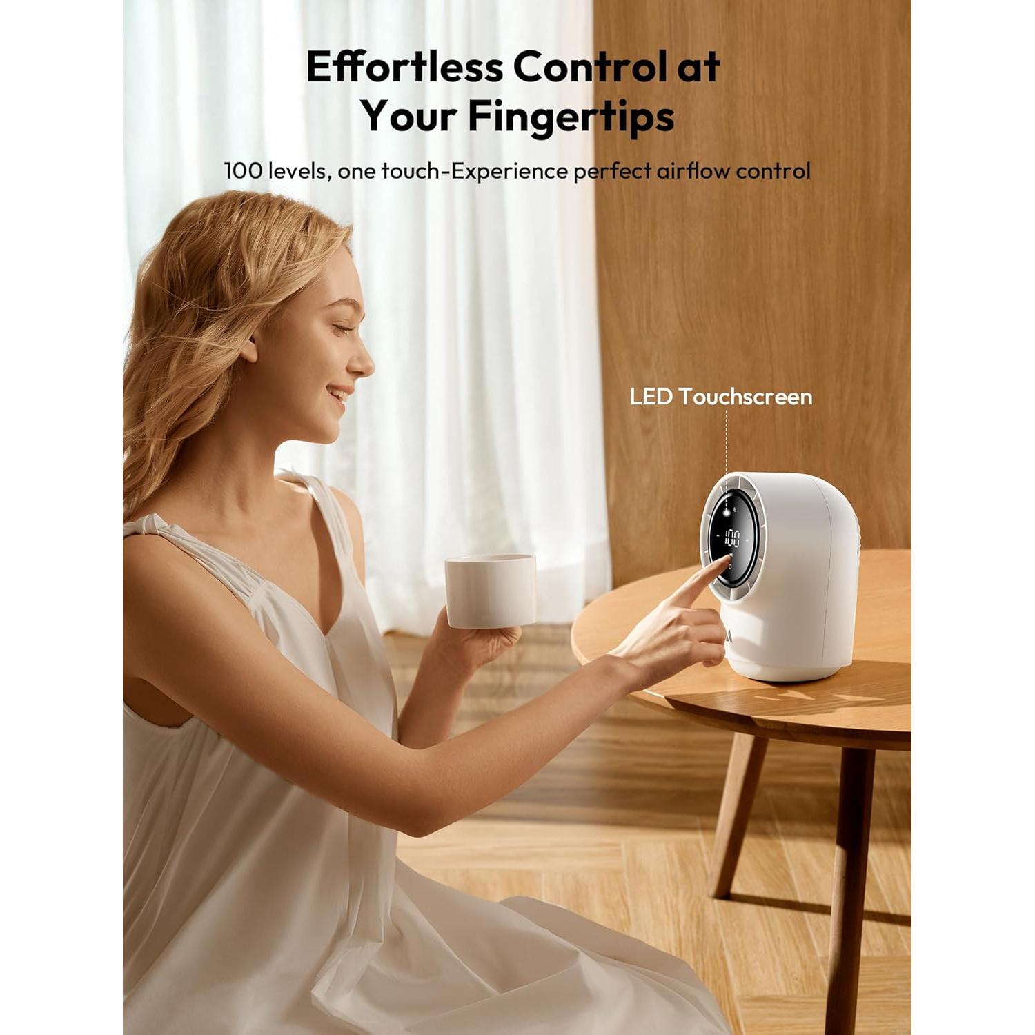 Ventilador de Mesa Aecooly Chic 01 Lite 100 Velocidades Batería 4000mAh