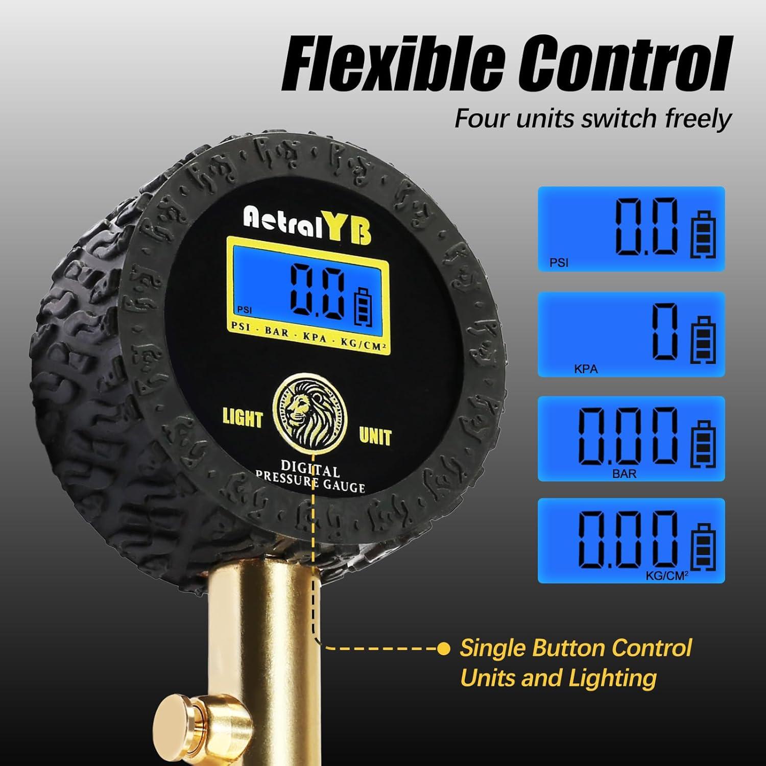 Medidor de Presión de Neumáticos Digital AetralYB 100 PSI