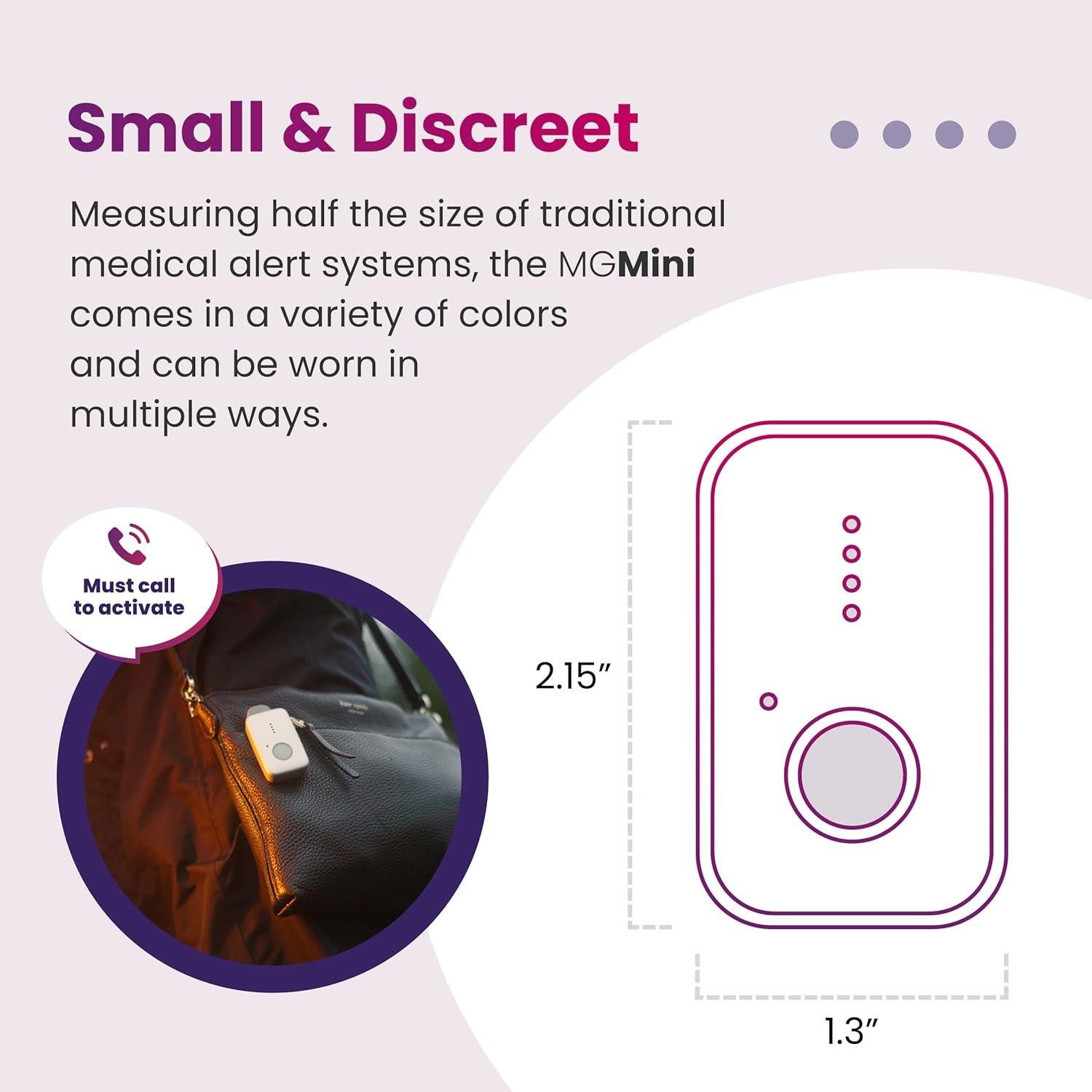 Dispositivo de Alerta Médica Medical Guardian MGMini - Resistente al Agua, GPS, Monitoreo 24/7