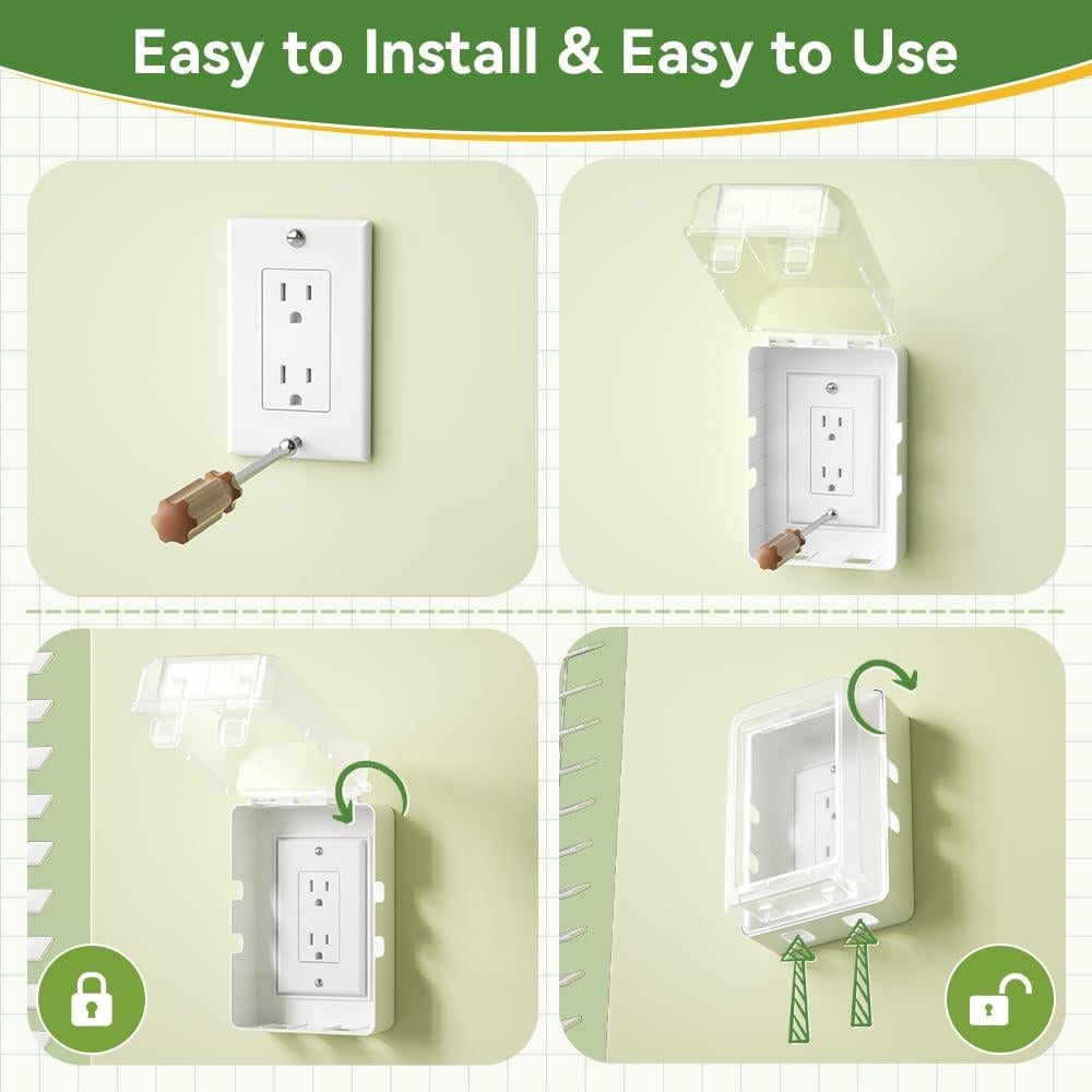 Caja de Seguridad para Enchufes Eléctricos Safelon - Transparente-Blanco