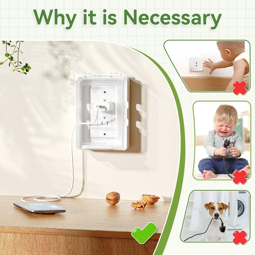 Caja de Seguridad para Enchufes Eléctricos Safelon - Transparente-Blanco