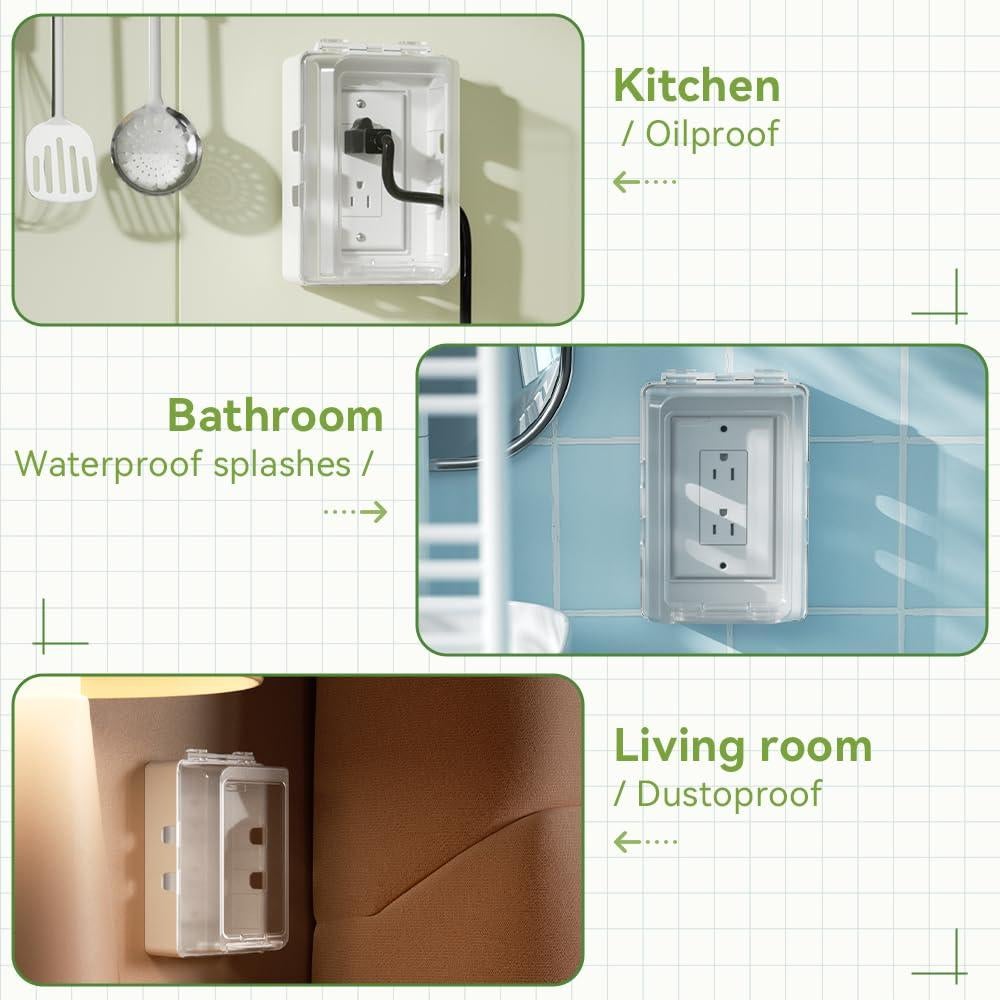 Caja de Seguridad para Enchufes Eléctricos Safelon - Transparente-Blanco