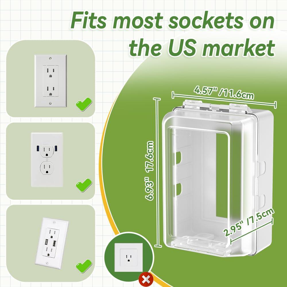 Caja de Seguridad para Enchufes Eléctricos Safelon - Transparente-Blanco