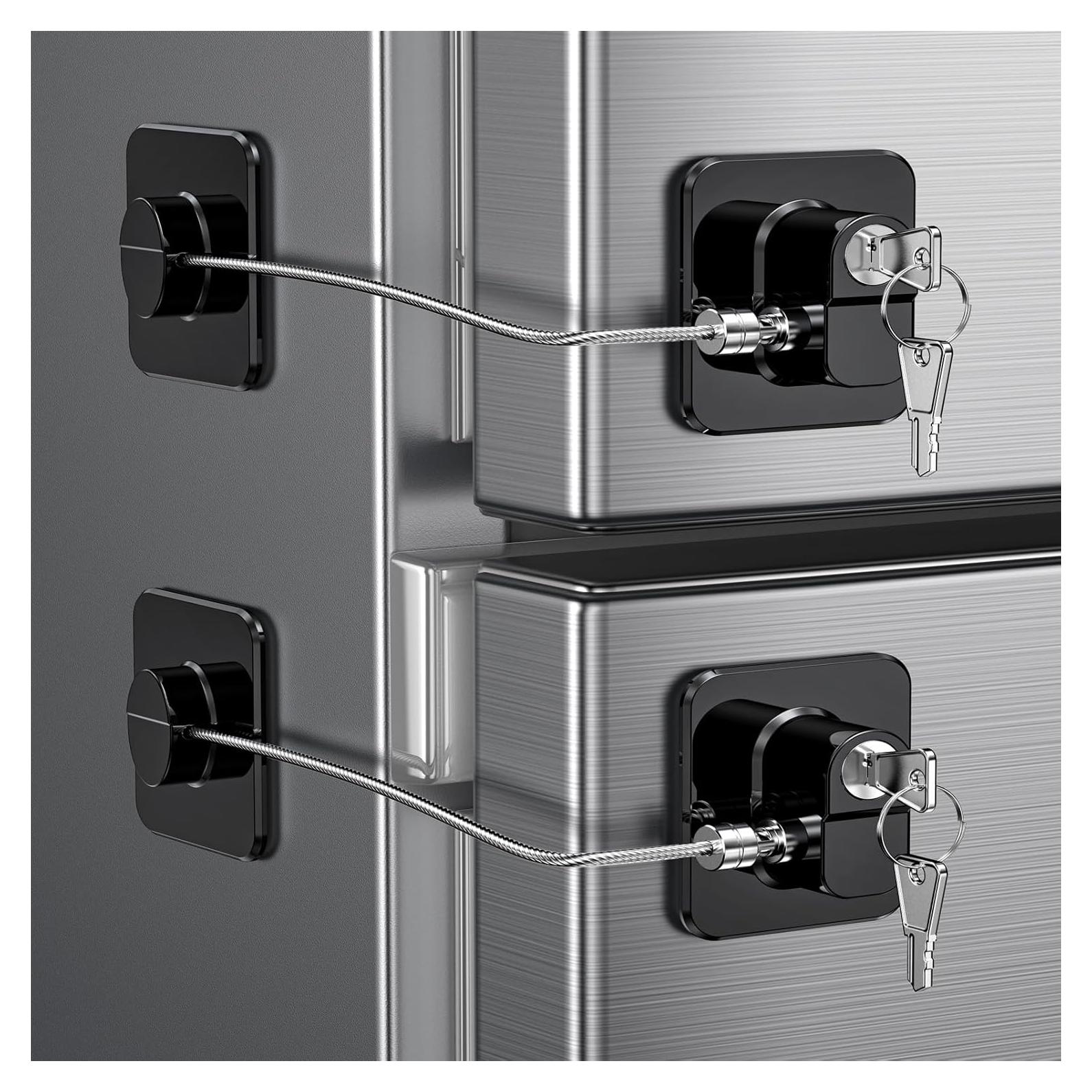 Cerradura de Seguridad para Refrigerador WILNIRY - 2 Pcs Negra