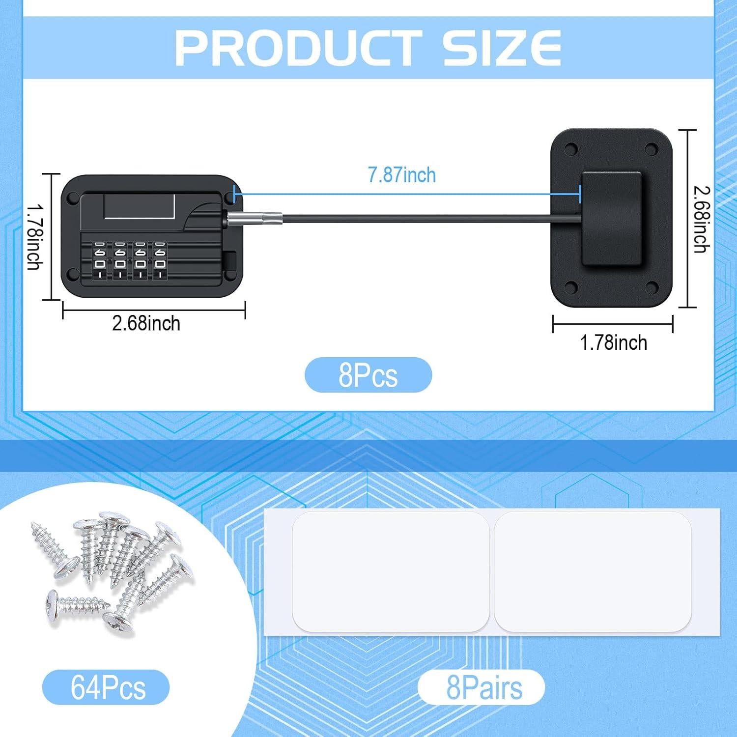 Cerraduras para Refrigerador Zhengmy 4 Pcs Combinación Seguridad