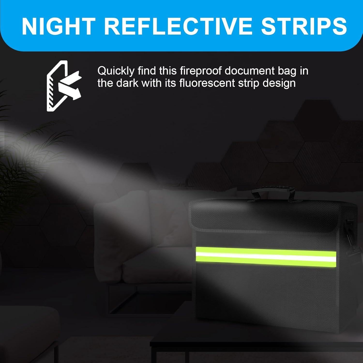 Bolsa a Prueba de Fuego WJTZDZ Grande 40x30x13 cm con Cerradura