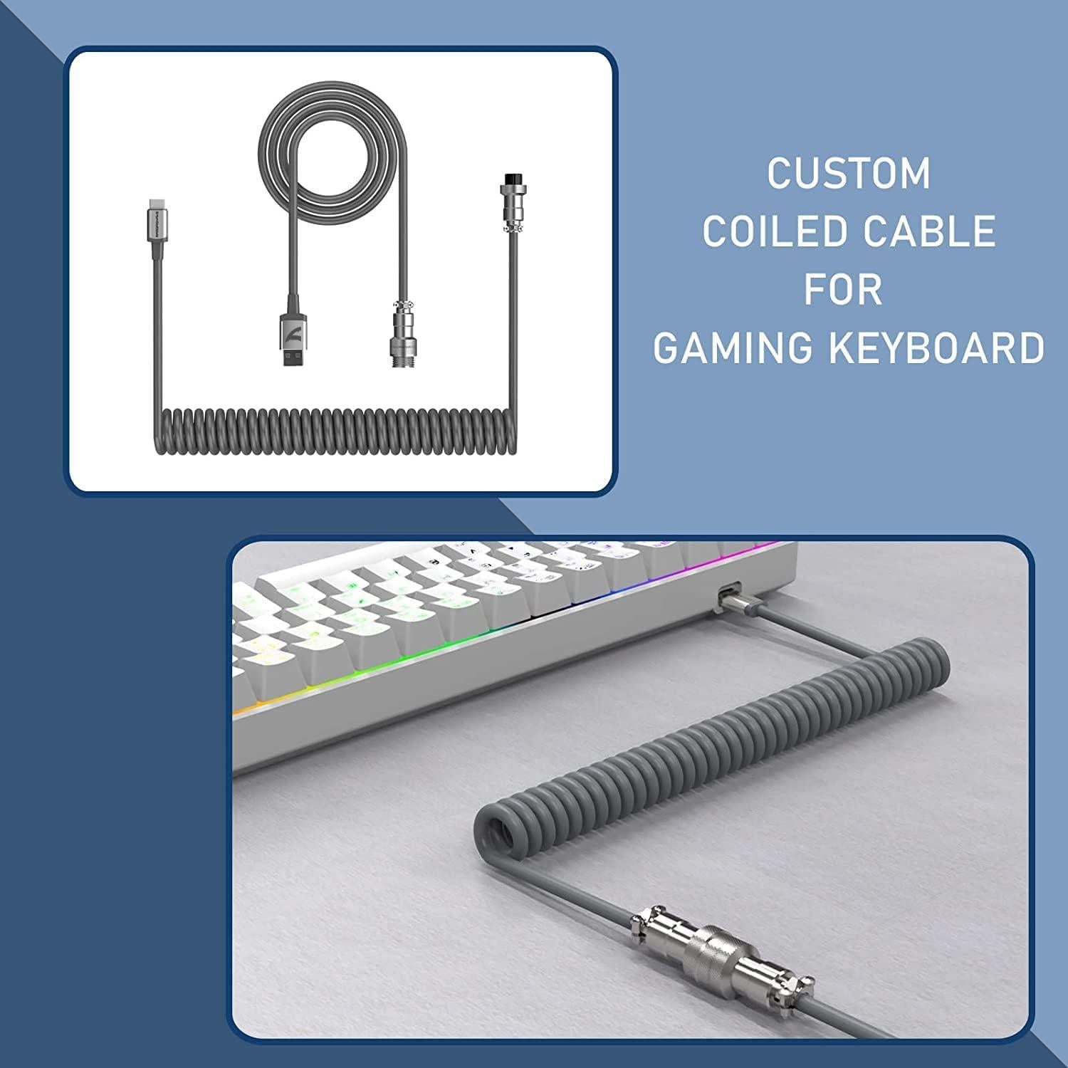 Cable USB-C Enrollado ATTACK SHARK 2 en 1 para Teclado