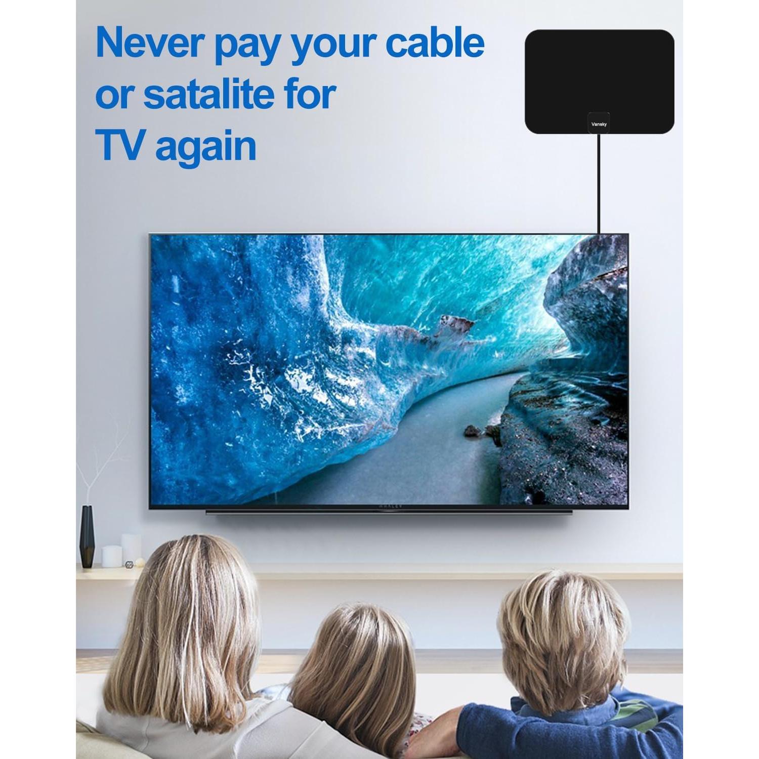 Antena de TV Interior Vansky VS-TX01 Amplificada 1080p 5m