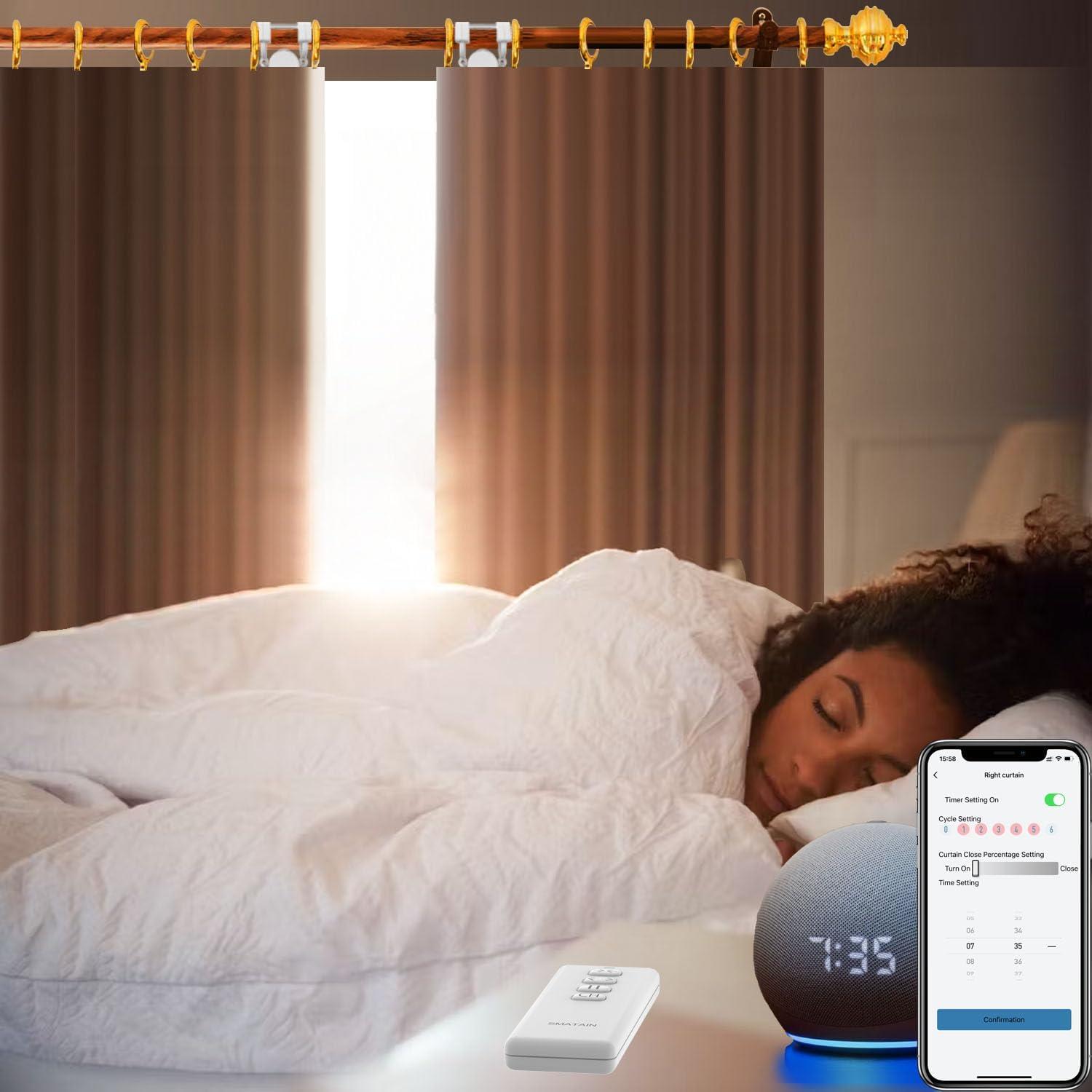 Abridor de Cortinas Automático Smatain - Control Remoto y Voz