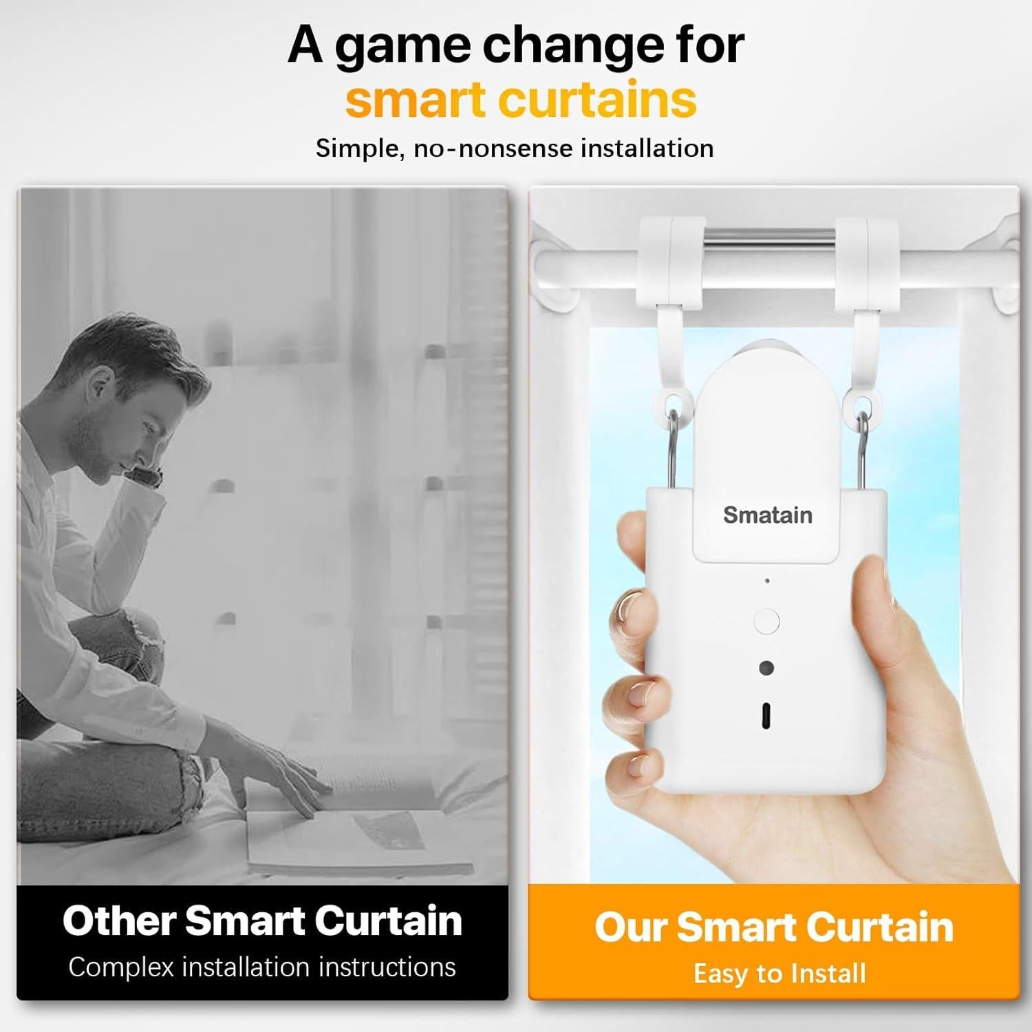 Abridor de Cortinas Automático Smatain - Control Remoto y Voz