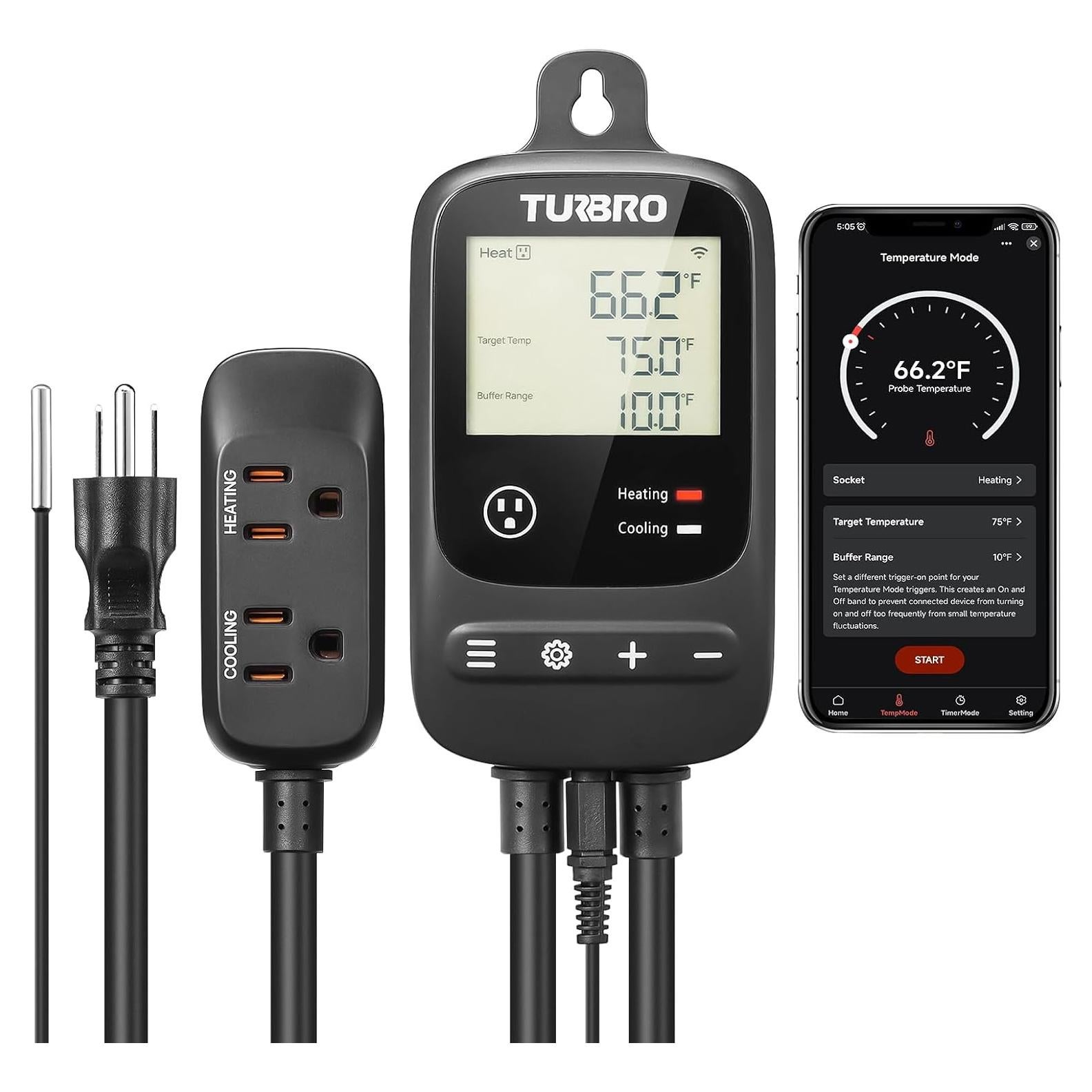 Controlador de Temperatura Inteligente TURBRO TC01 WiFi 0-100°C