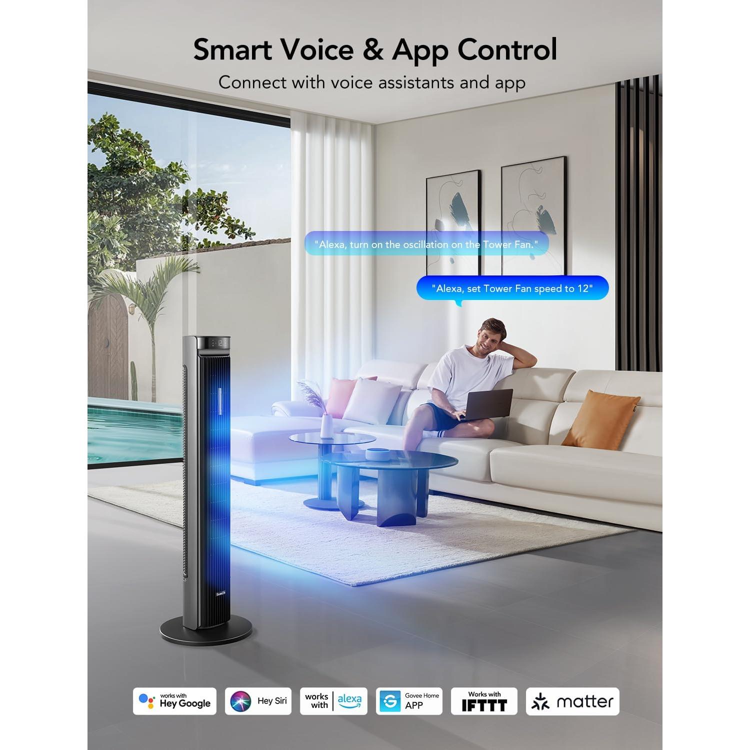 Ventilador de Torre GoveeLife 106,68 cm con Control APP