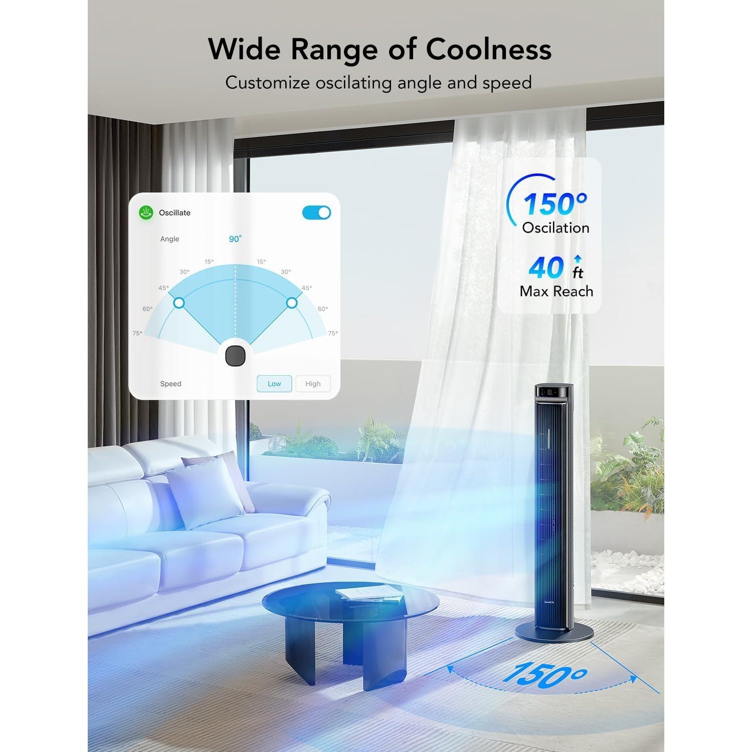 Ventilador de Torre GoveeLife 106,68 cm con Control APP