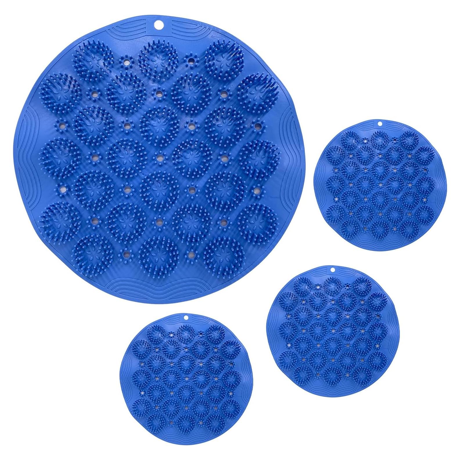 Paquete de 4 Alfombrillas Exfoliantes Cubicozy Antideslizantes