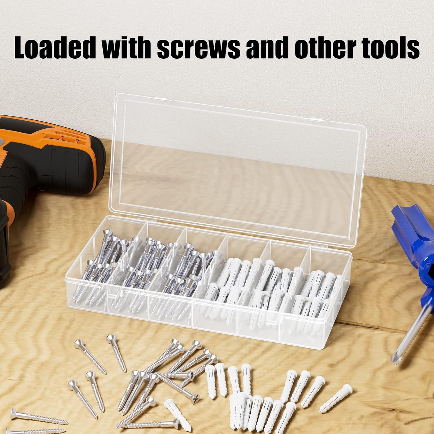 clear visible plastic storage box cosmetic tools storage box makeup tools fishing tackle accessory box organizer jewelry screws hardware accessories organizer box (4Pack)