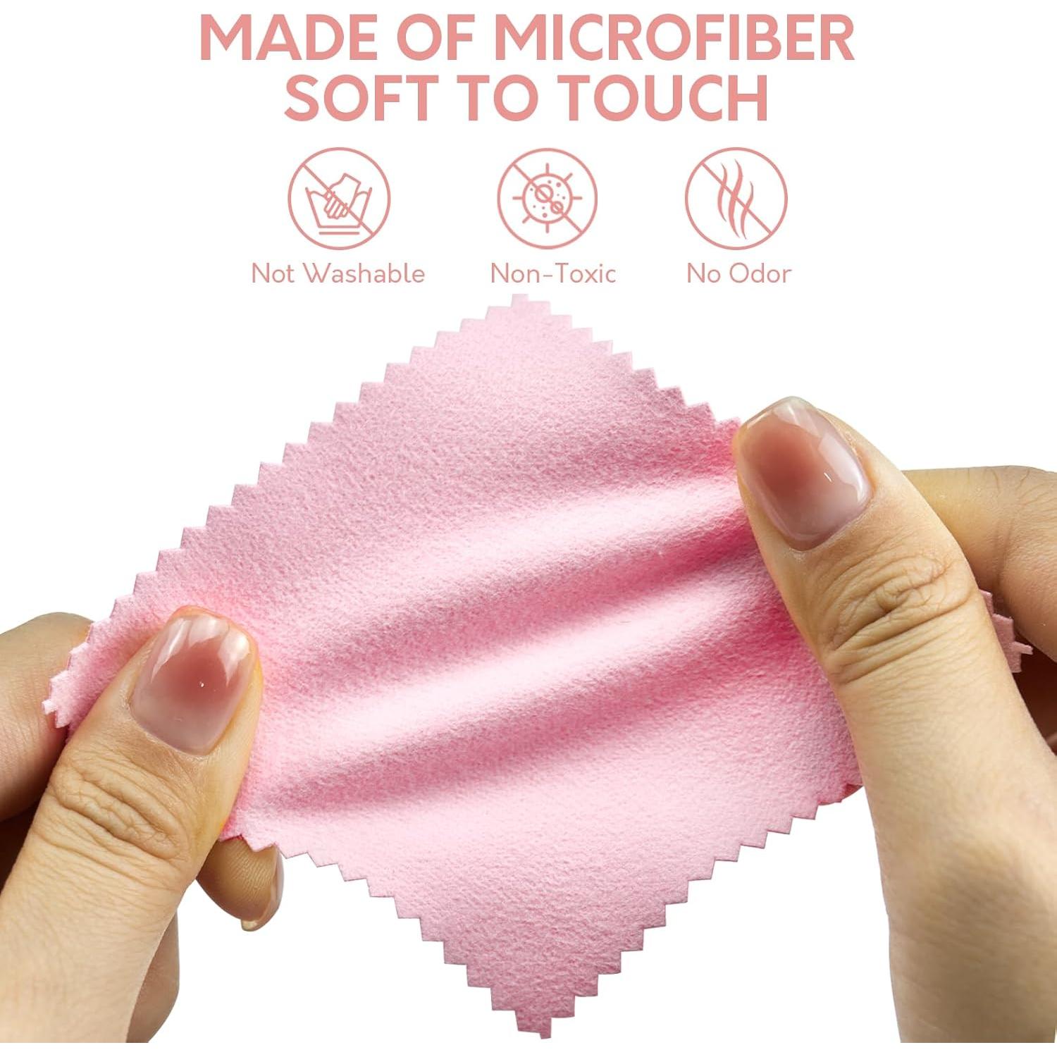 Paño de limpieza de joyería PLJ 120 piezas microfibra rosa
