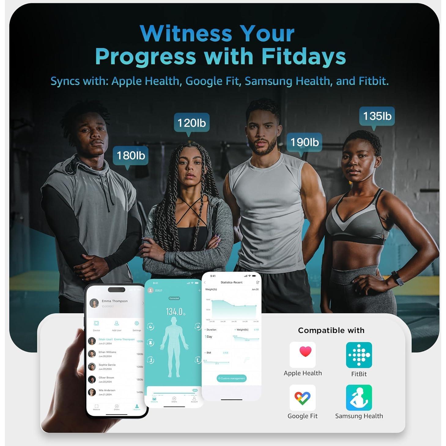 Escala Digital de Composición Corporal Postura FI2211LB 8 Electrodos