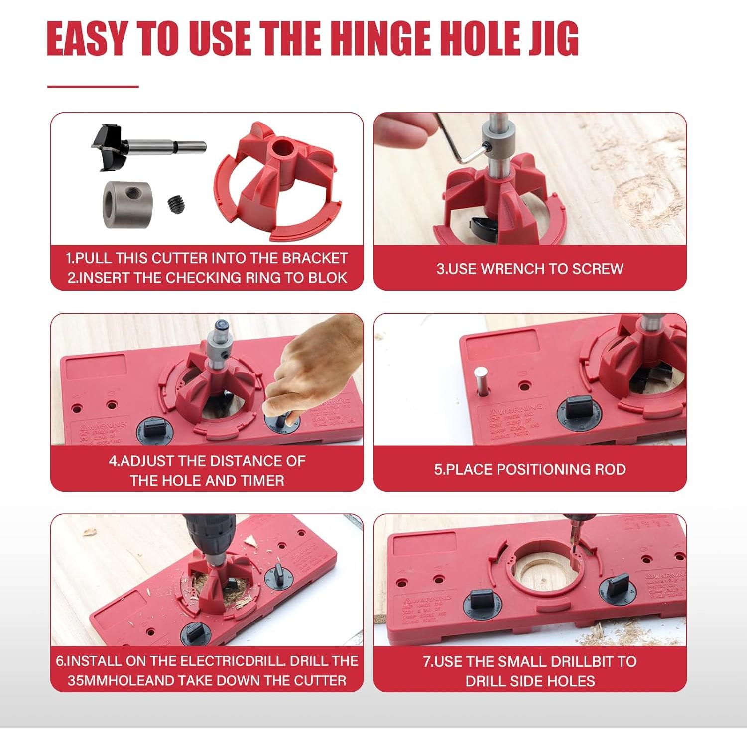 Plantilla de Perforación de Bisagras Vigtayue 35mm Ajustable