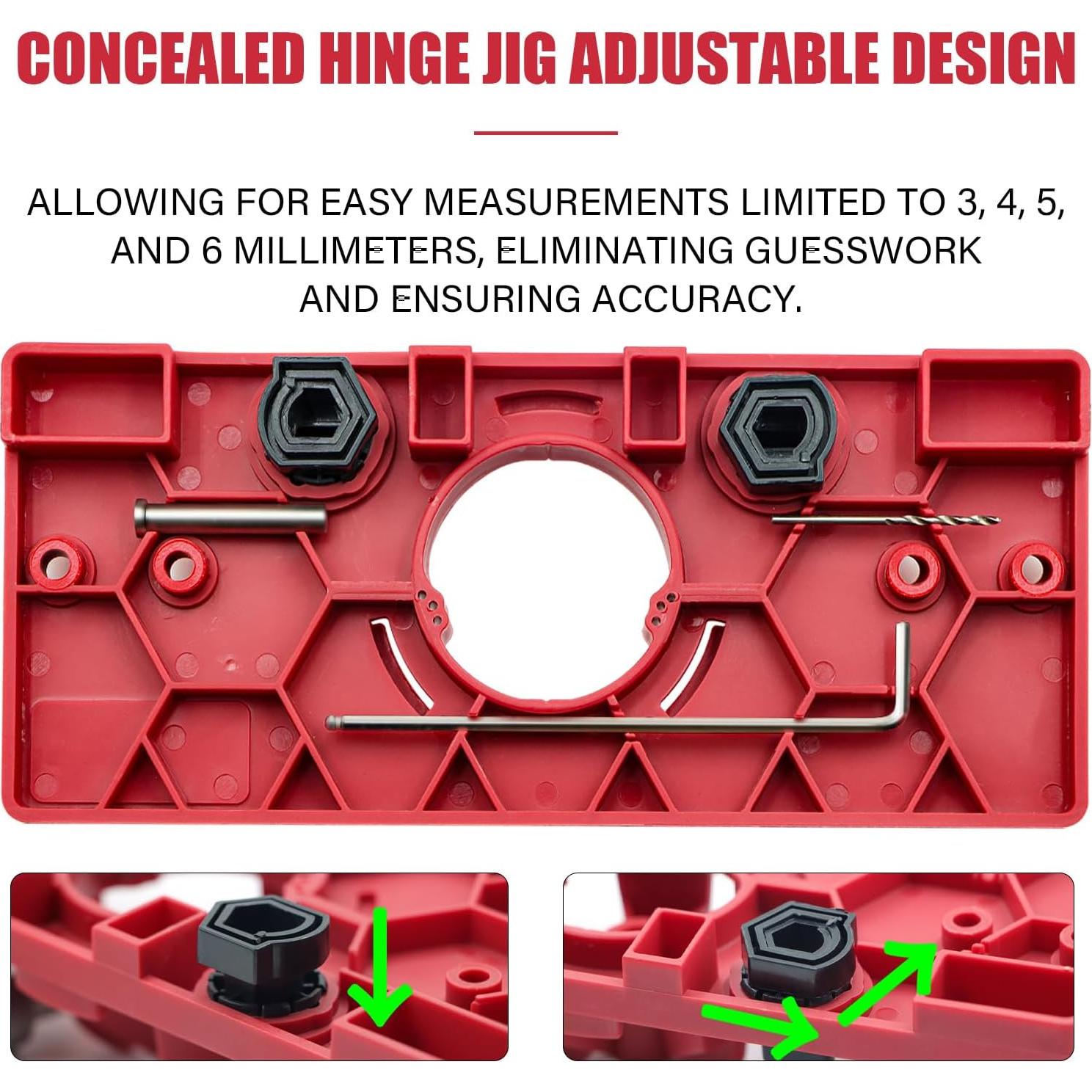 Plantilla de Perforación de Bisagras Vigtayue 35mm Ajustable