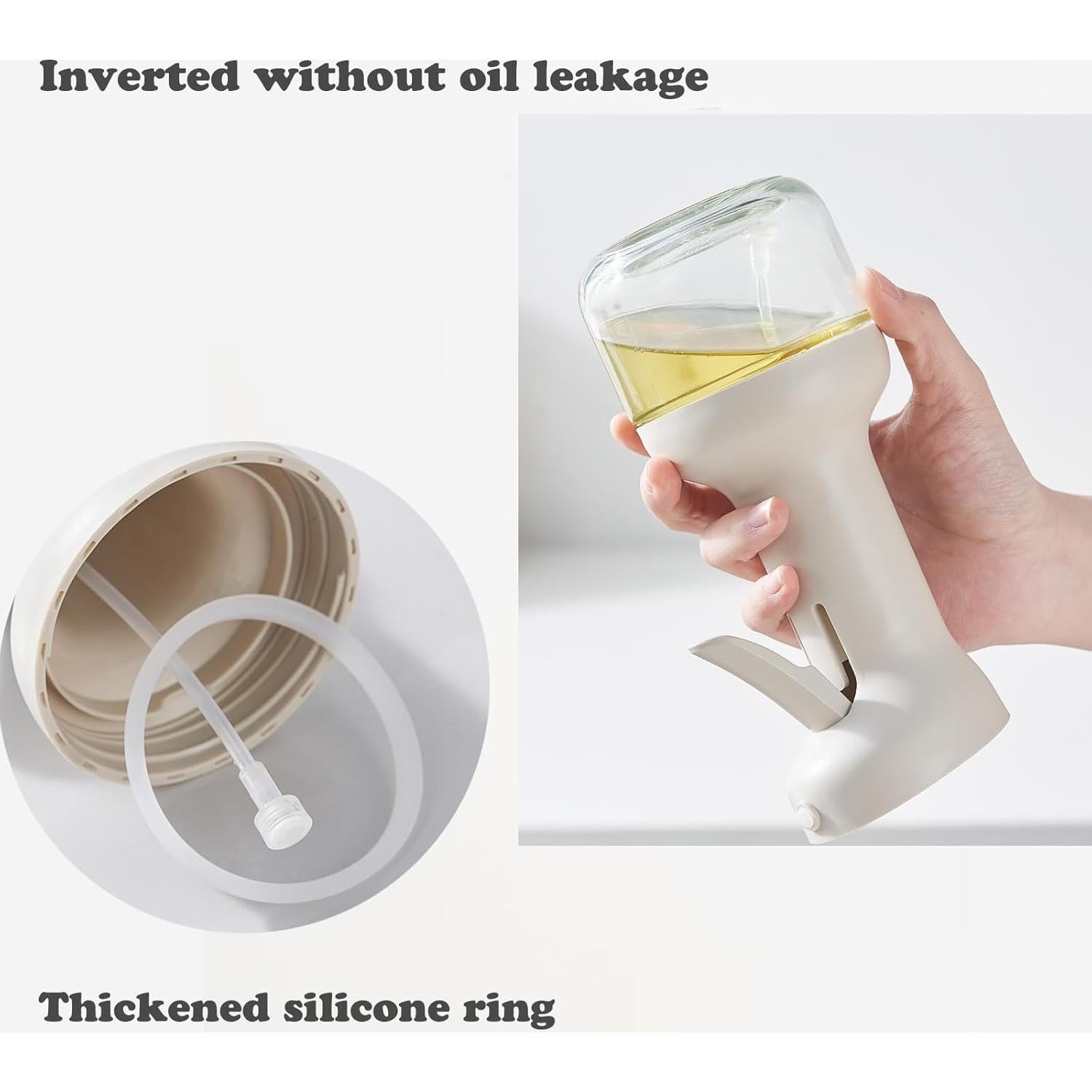 Rociador de Aceite de Oliva Povinmos 280ml Blanco Hermético