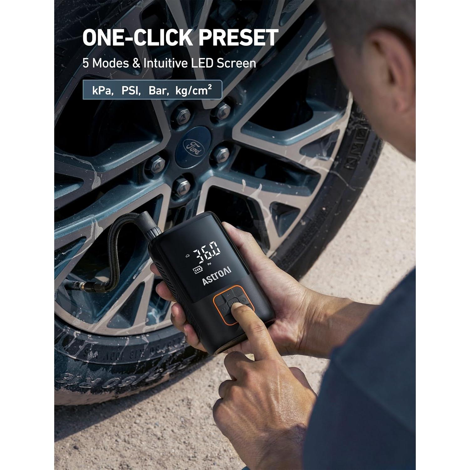 Compresor de Aire Portátil AstroAI AC19BK 150 PSI Inalámbrico