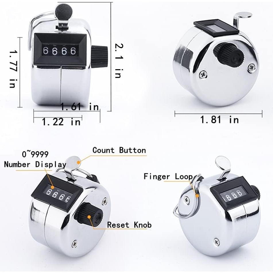 Contador Manual de Tally KSZNZB 4 Dígitos Mecánico Metal 60g