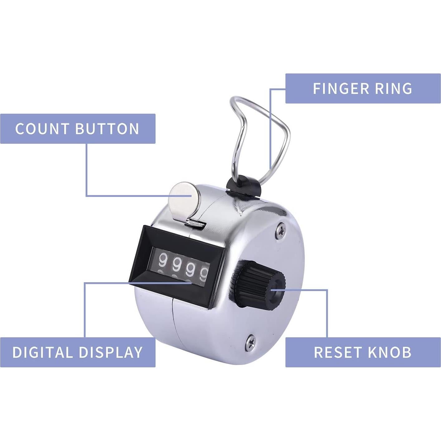 Contador Manual de Tally KSZNZB 4 Dígitos Mecánico Metal 60g