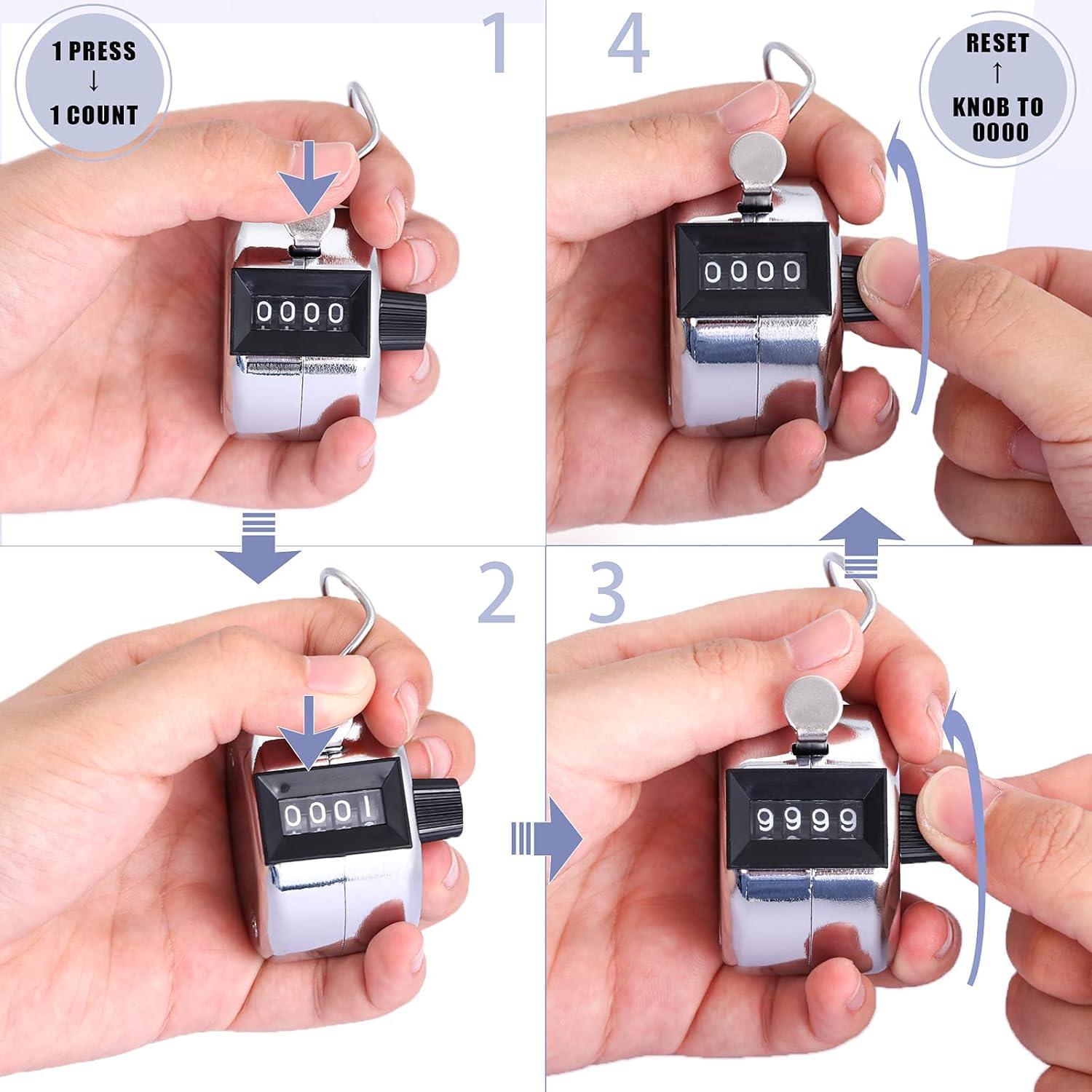 Contador Manual de Tally KSZNZB 4 Dígitos Mecánico Metal 60g