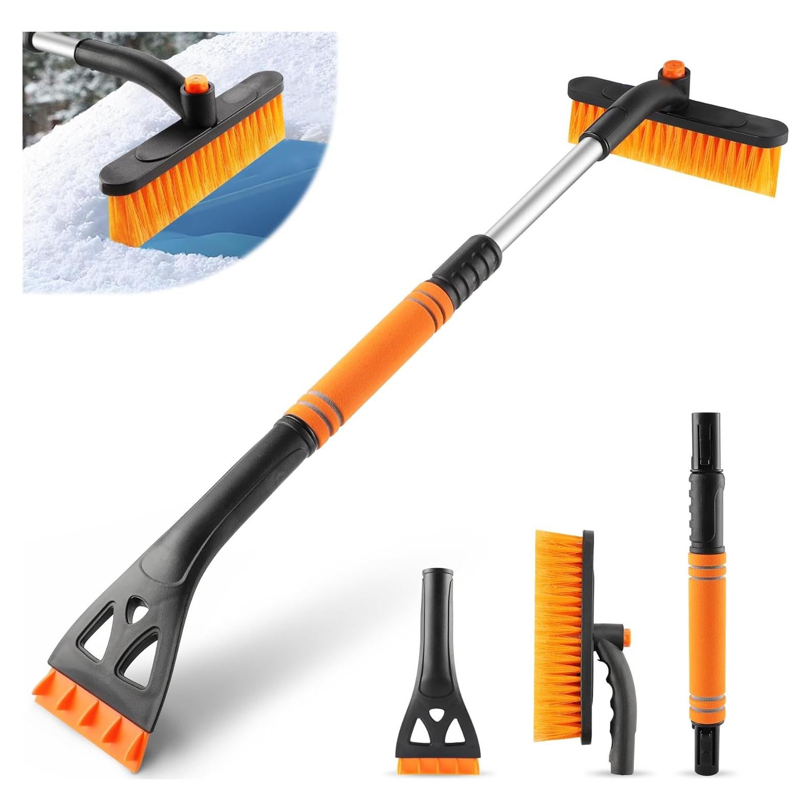 LivTee Raspador de Hielo y Cepillo de Nieve 81 cm Naranja