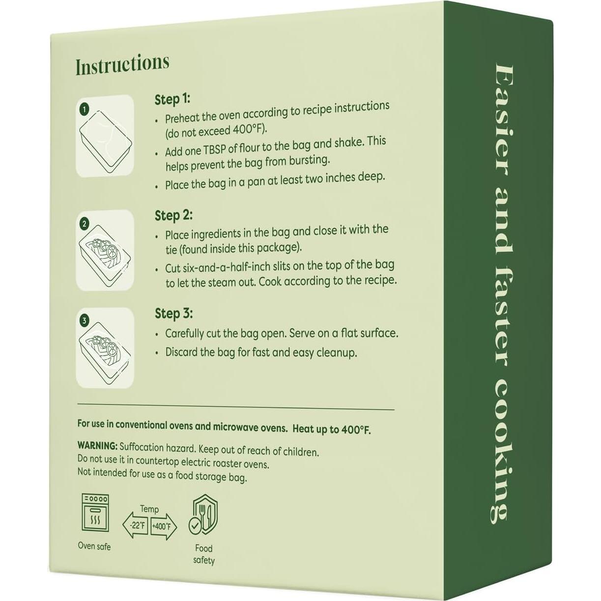 Bolsas para horno Oasier 25 unidades 40.6x44.5 cm resistentes