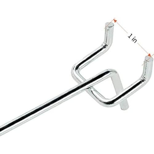 Ganchos de Metal Galvanizado Rawall 4" para Tablero Perforado - Paquete de 50