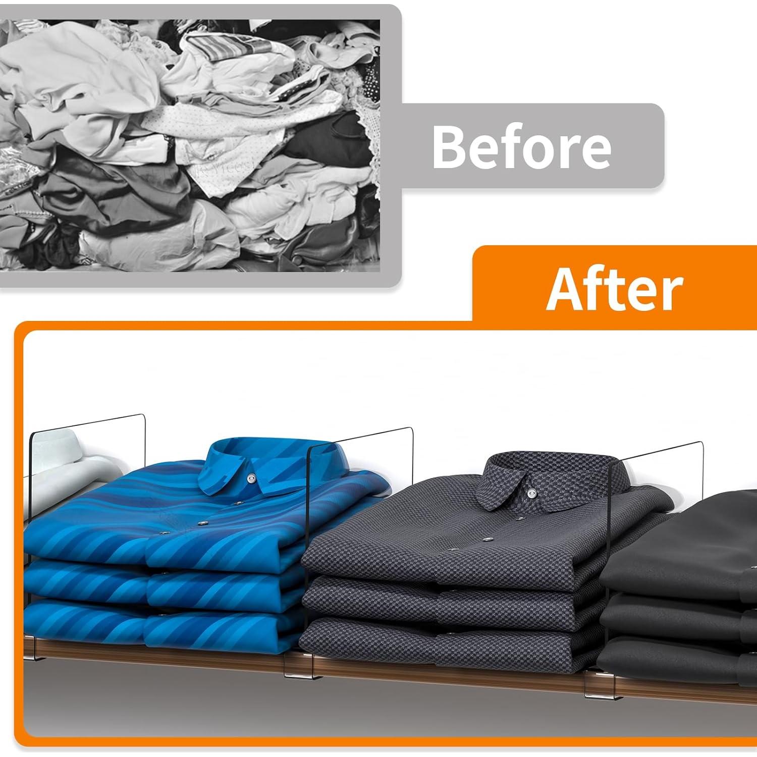 Divisores de Estante Acrílico Cq - Paquete de 2 para Closet